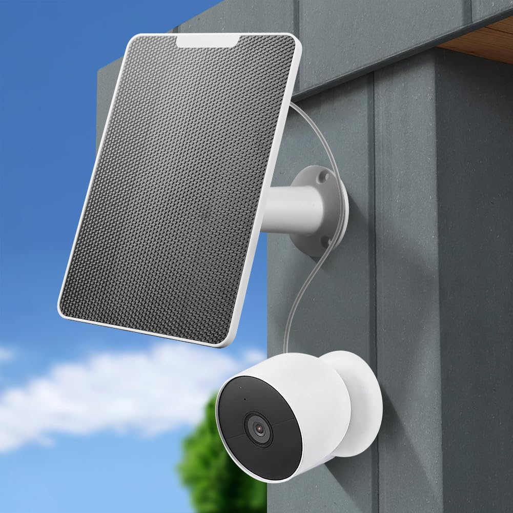 Panel słoneczny, Ładowarka słoneczna, panel słoneczny 10 W do montażu kamery, uchwyt ścienny IP65 ze wspornikiem i śrubokrętem obrotowy 360° do kamery Gogle Nest