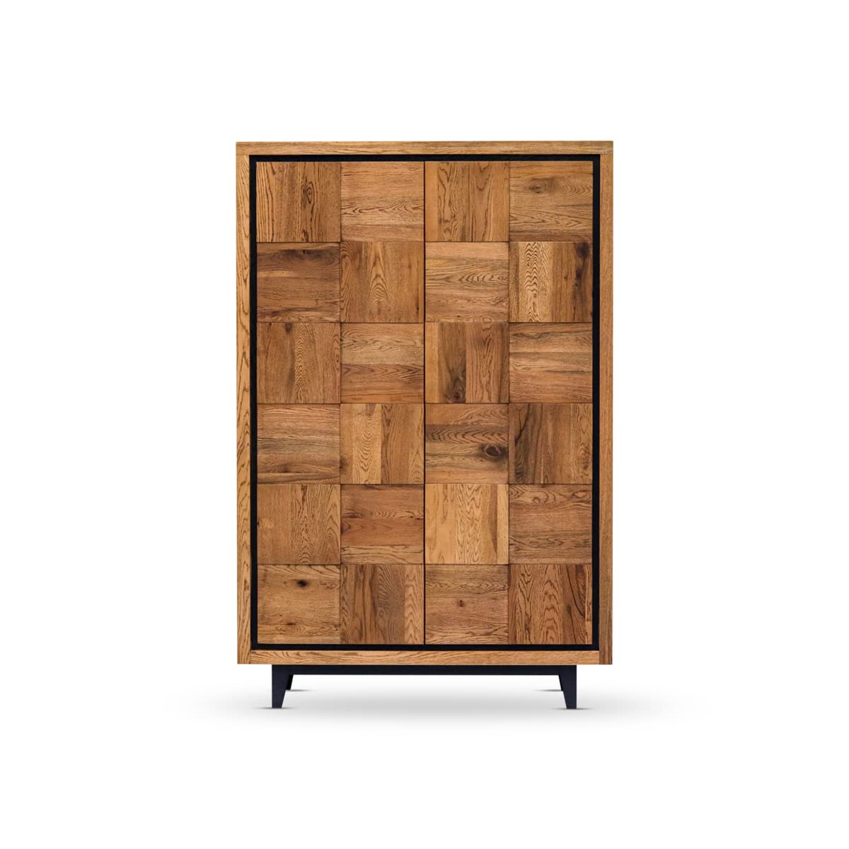 Chattels & More Buddy 3D Sw Oak Cupboard 2Doors L 110 Cm | D 48 Cm | H 168 Cm Black