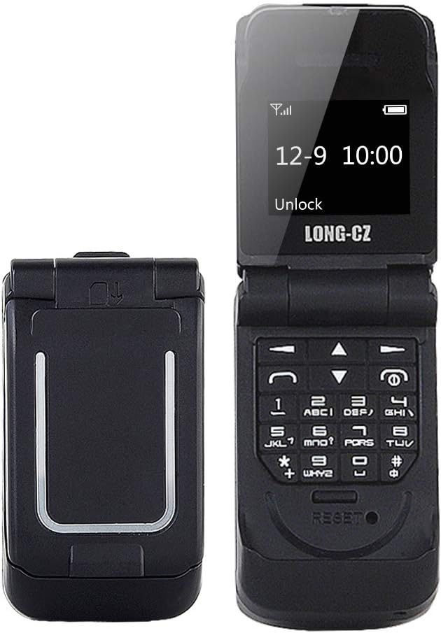 Smallest Long-CZ J9 Mini Flip Cell Phone With Voice Changer (Black)