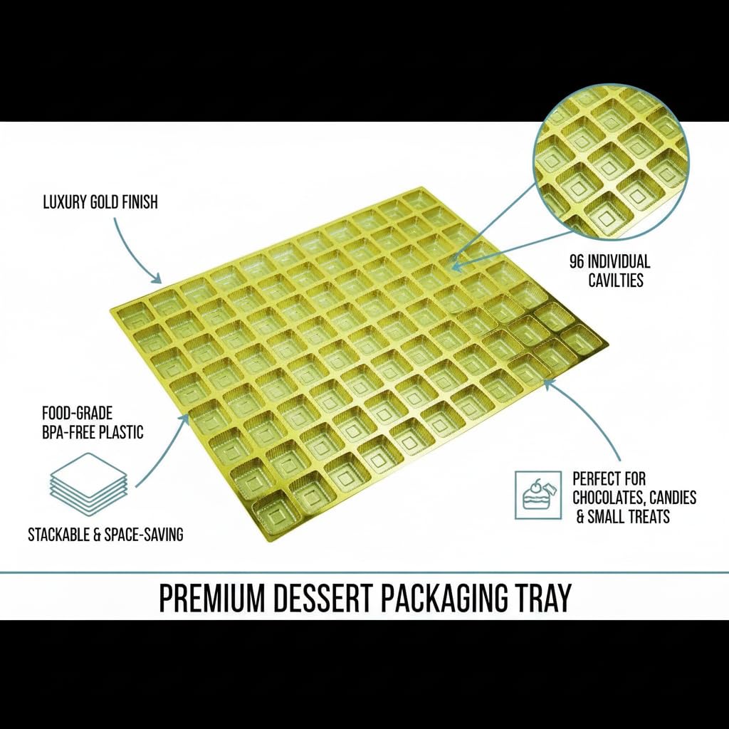 96pc Golden Chocolate Mould Tray - Luxury Packaging -3
