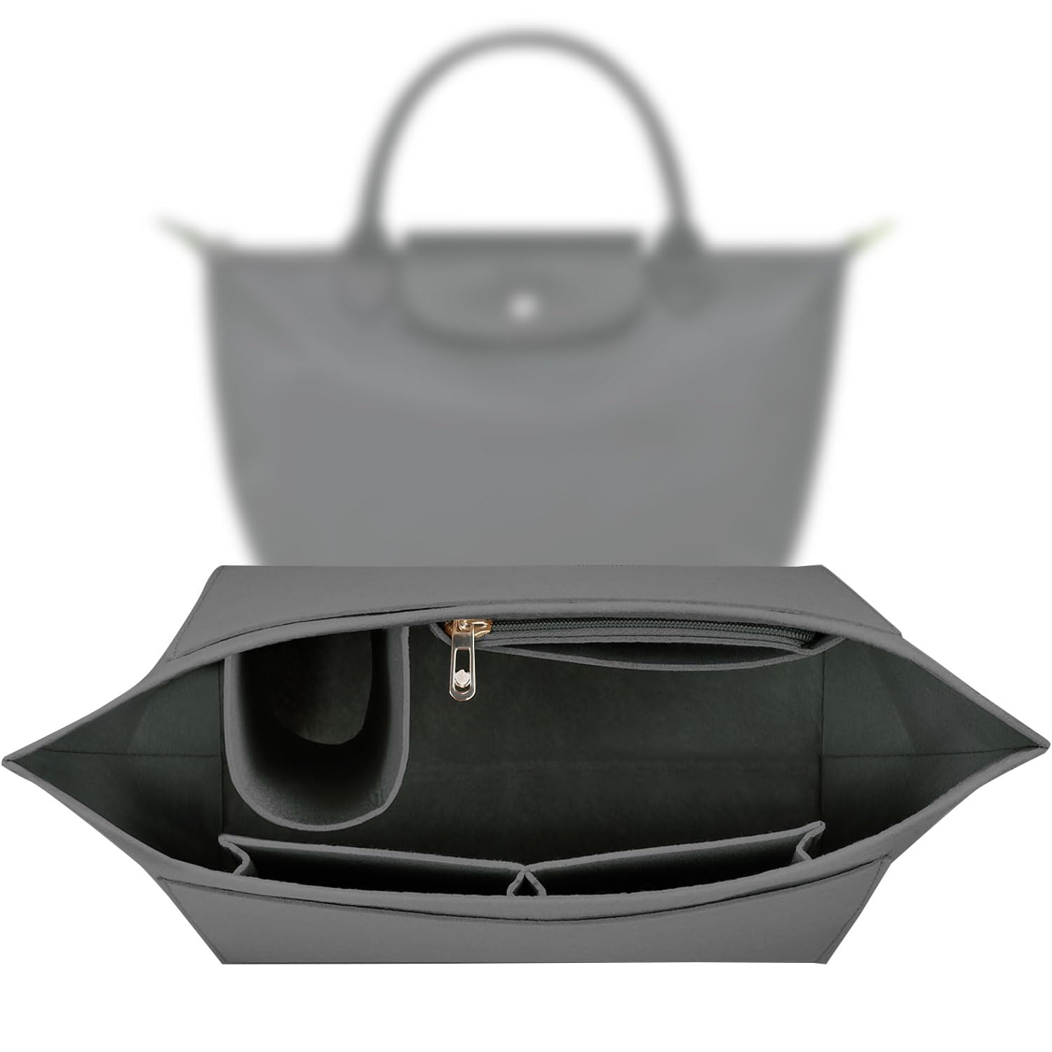 Sunshine smile Organizer für Longchamp Tasche,Organizer für Longchamp Pliage S,Tascheninnenorganizer,Taschenorganizer,Multi-Pocket Felt Handbag,Filz Taschenorganizer mit Mehreren Taschen