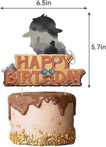 Miniatura 4 de Decoraciones de cumpleaños de detective, suministros de fiesta, incluye pancarta de detective, decoración de tartas, decoraciones de cupcakes,