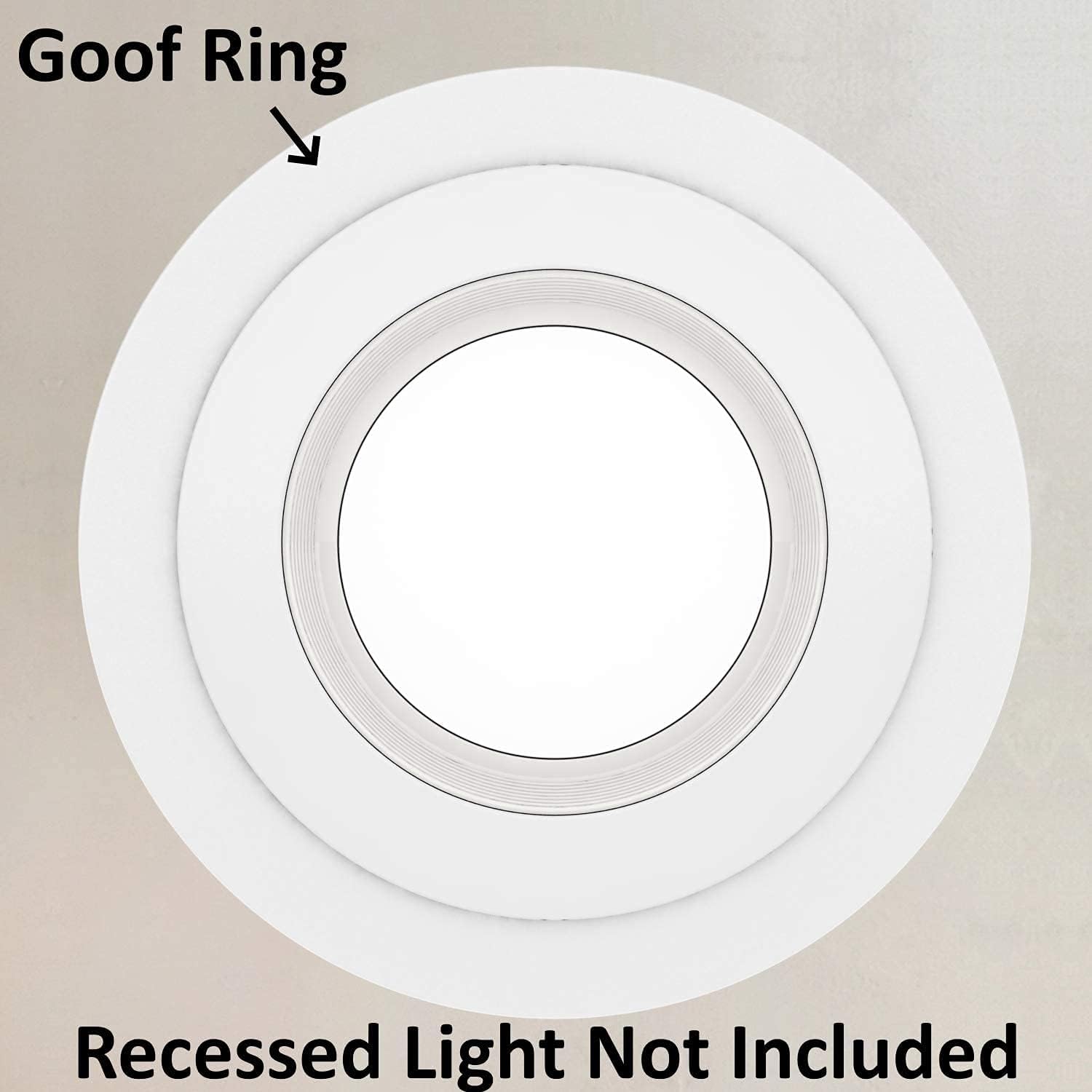 25 Pack Gloss White Goof Trim Ring for 6" Inch Recessed Can Lighting Down Light, Outer Diameter 8 Inches