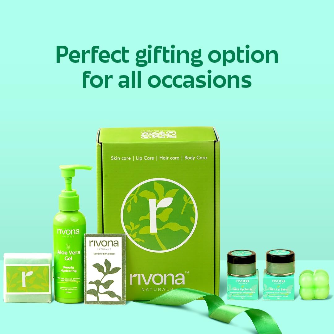 Rivona Naturals Pamper Yourself with the Ultimate Skincare Gift Set For Women & Men With Natural Skin Care Products | Gift Box for Every Occasion | Pack of 4 4