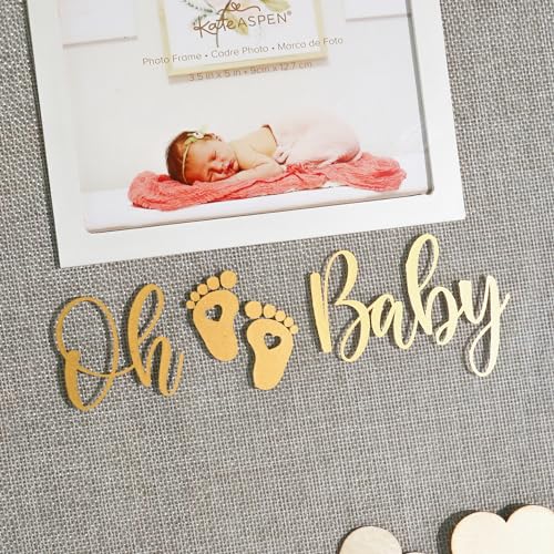 Image of Kate Aspen Oh Baby Sign, Baby Shower Guest Book Frame Guest Book Alternatives, Nursery Decor, Baby Shower Decorations