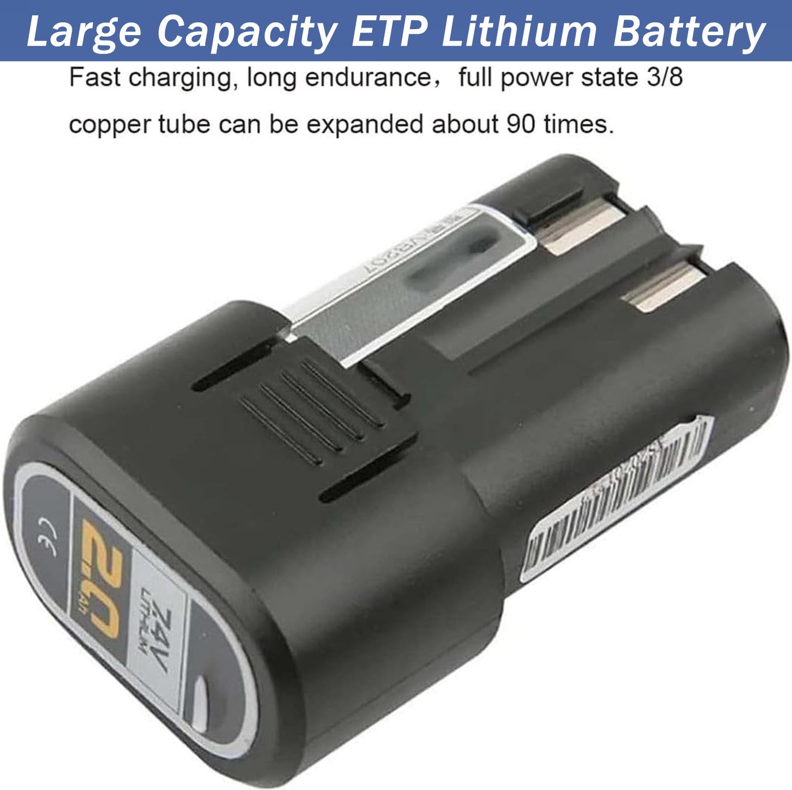 Kit di Utensili per svasatura elettrica per installatori HVAC, 5 Misure di Morsetti, espansore per Tubi in Rame e Alluminio da 1/4" a 3/4", utensile per svasatura Tubi in Ottone a Batteria