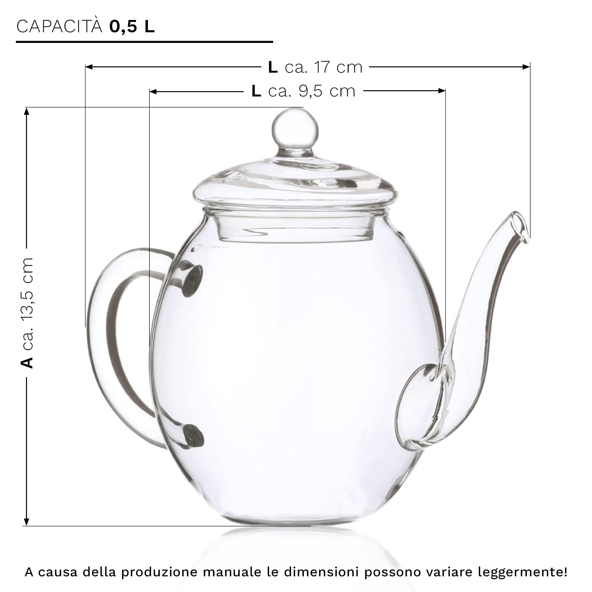 Set Regalo con 6x Fiori di Tè Bianoc e Nero- 'Erblühtee' con Barattolo di Vetro da 500ml + Extra di 1x Teelini