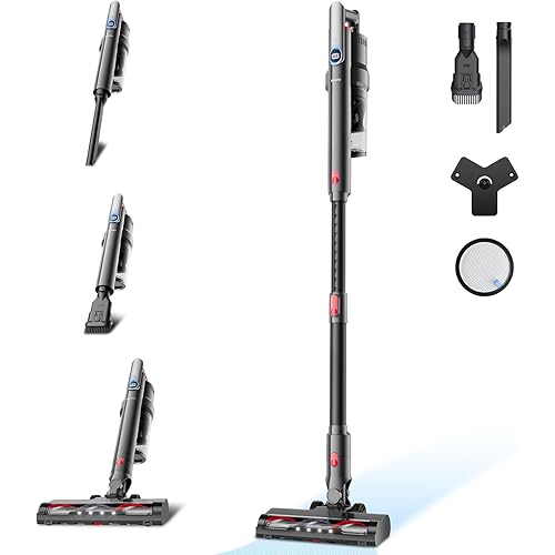 Cordless Vacuum Cleaner Ultra-Lightweight, Pet Vacuum Cleaners for Home with Powerful Suction, Stick Vacuum Cordless Rechargeable, Household Vacuum for Hardwood Floor, Carpet, Pet Hair, Car