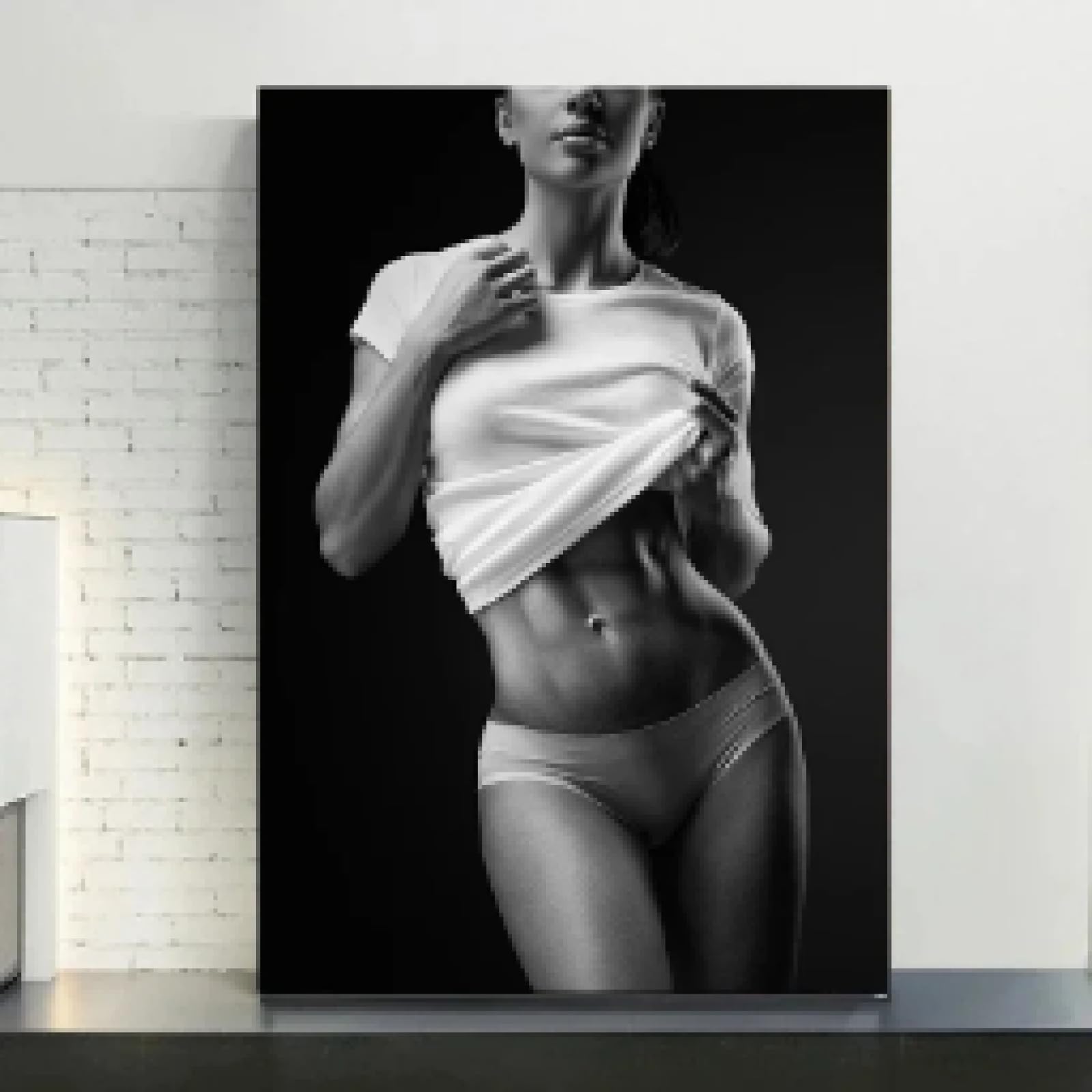 MAIMANG Pósteres de chicas sexys, culturismo, fitness, inspiración, fuerza, músculos, mujeres, lienzo impreso, decoración de pared para el hogar, 80 x 140 cm, marco