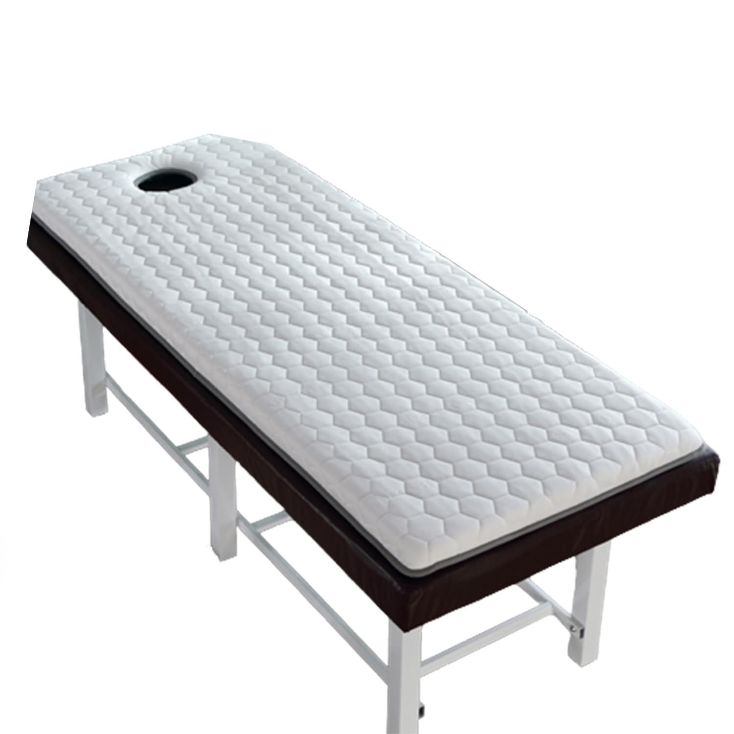 LXJDDLD Beauty Salon Bed Mattress with Breath Hole,Massage Table Lash Bed Mattress Topper Memory Foam,Trapezoidal Head Spa Bed Mattress Pad,Lash Bed Mattress,White,60x180cm 4cm