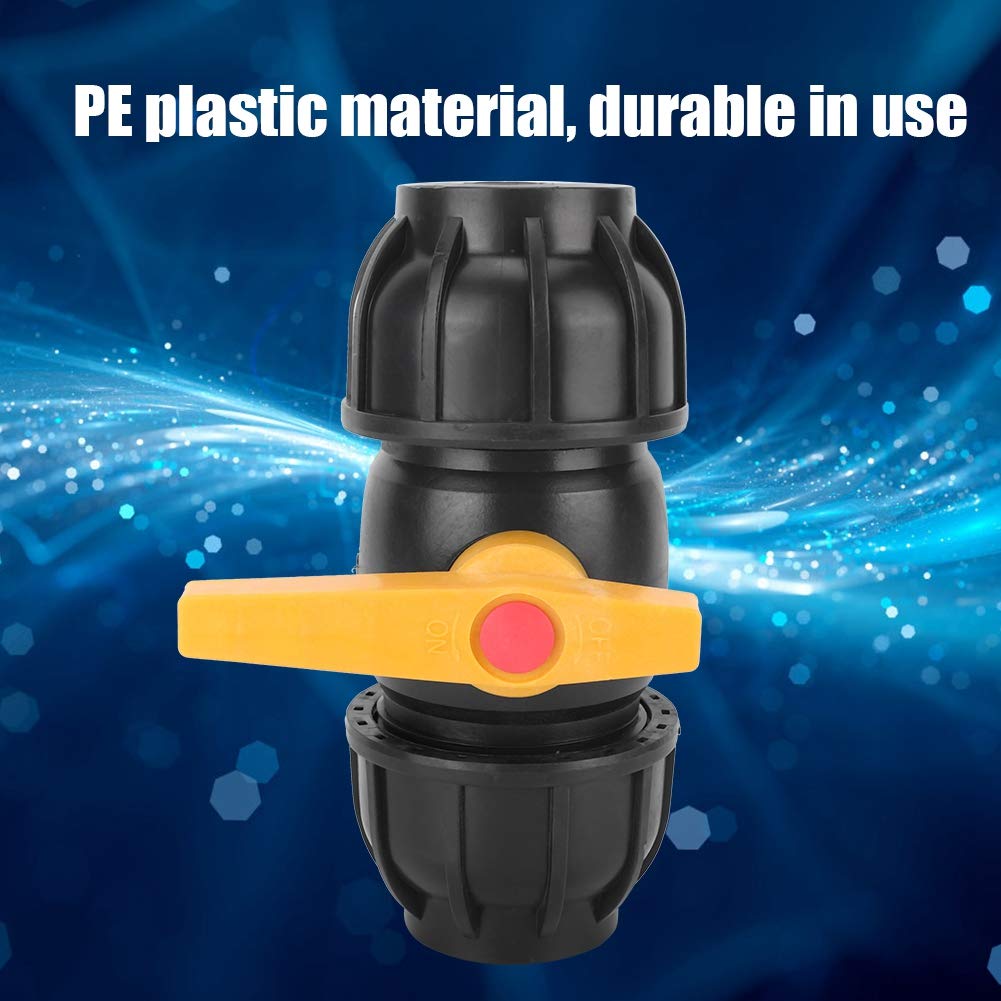 Connettore rapido Valvola a sfera in plastica PE con diametro di 50 mm, raccordo per tubo dell'acqua, raccordo per tubo flessibile della valvola a sfera