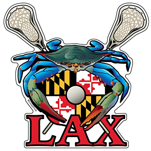 Blue Crab Maryland LAX Sticker Decal die Cut Vinyl, 4.5x4.5, Made in USA