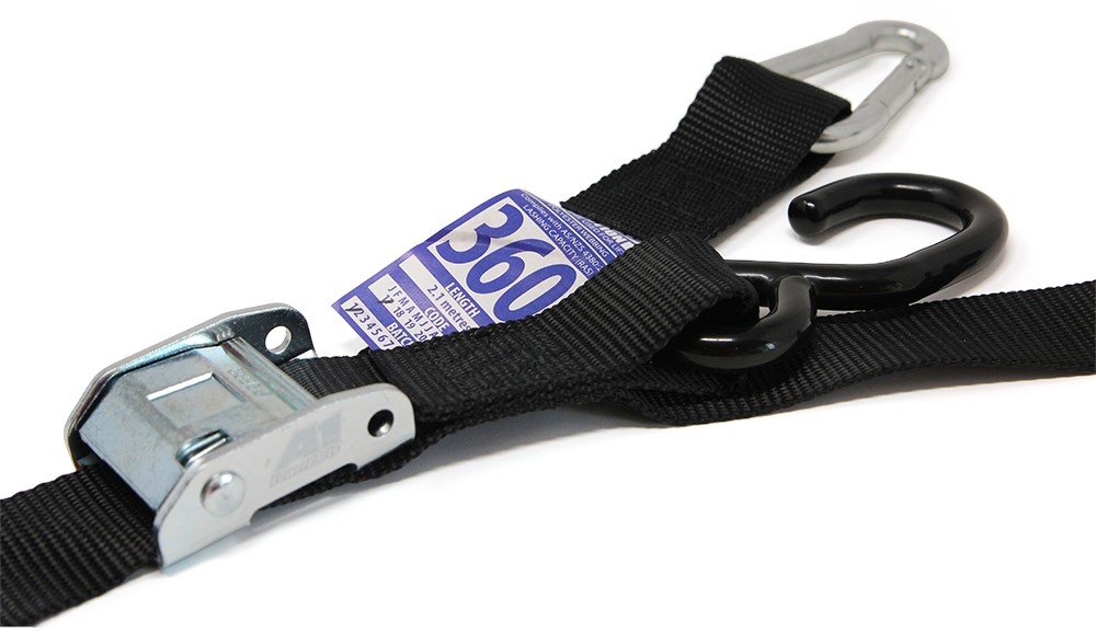 KustomMX Hardware 38mm Snap Hook Heavy Duty Tiedown, Ideal for Motorcycle, ATV, Trailers (2-Pack)