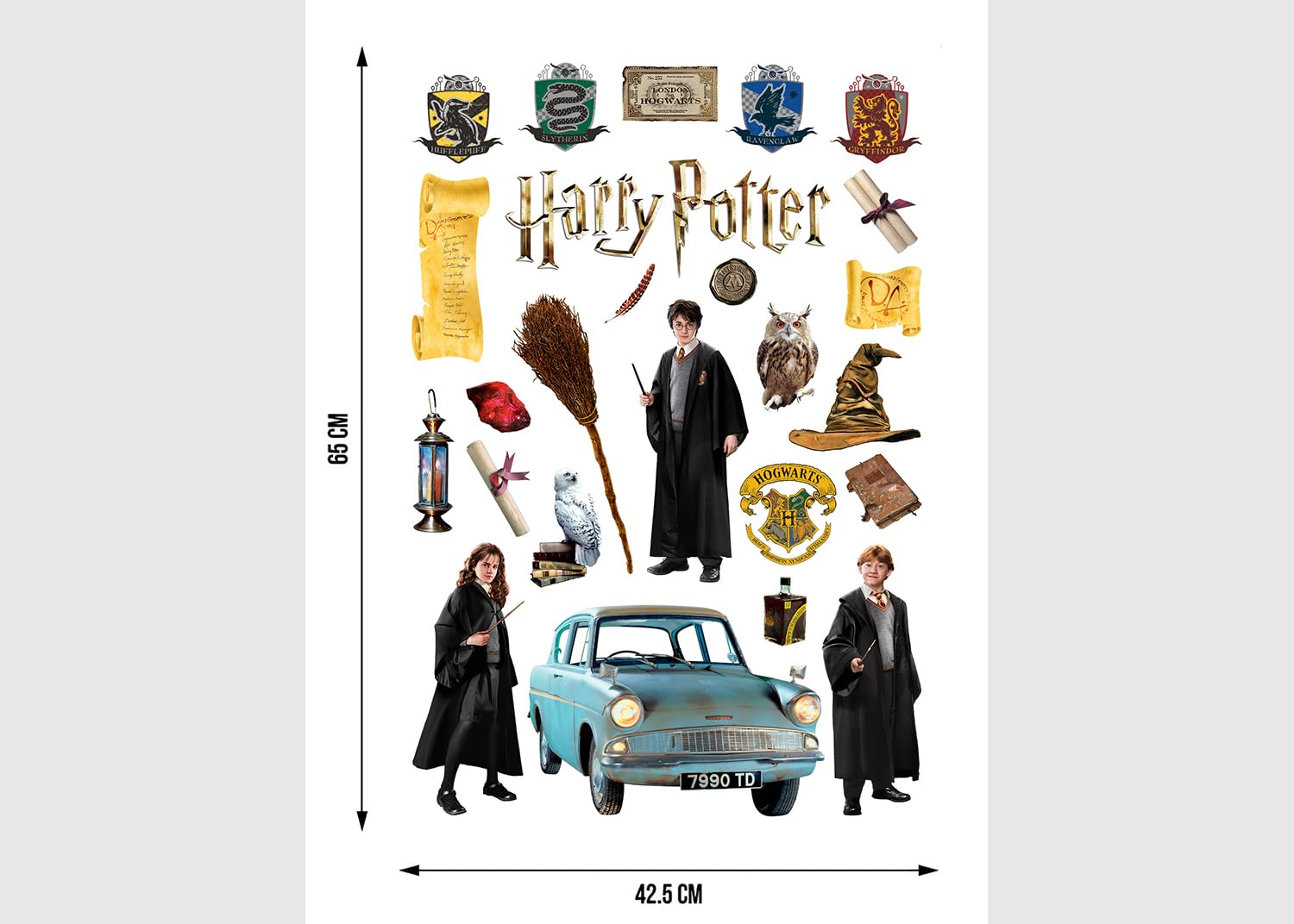Harry Potter naklejki ścienne do pokoju dziecięcego, tatuaż ścienny chłopiec dekoracja AG Design 42,5 x 65 cm | ADK 1654