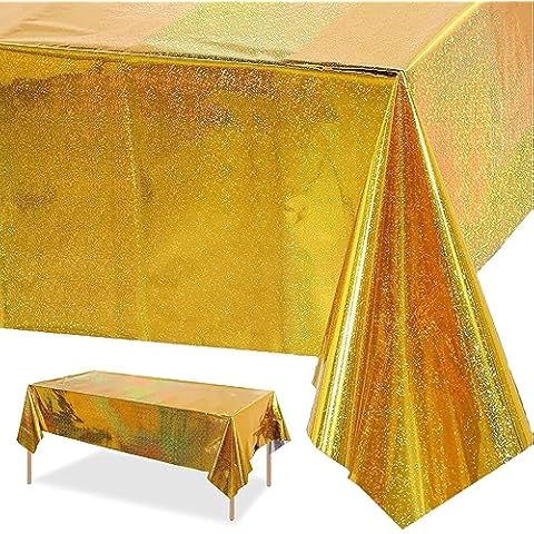 Xinfin Gold Disposable Tablecloth for Parties Cover