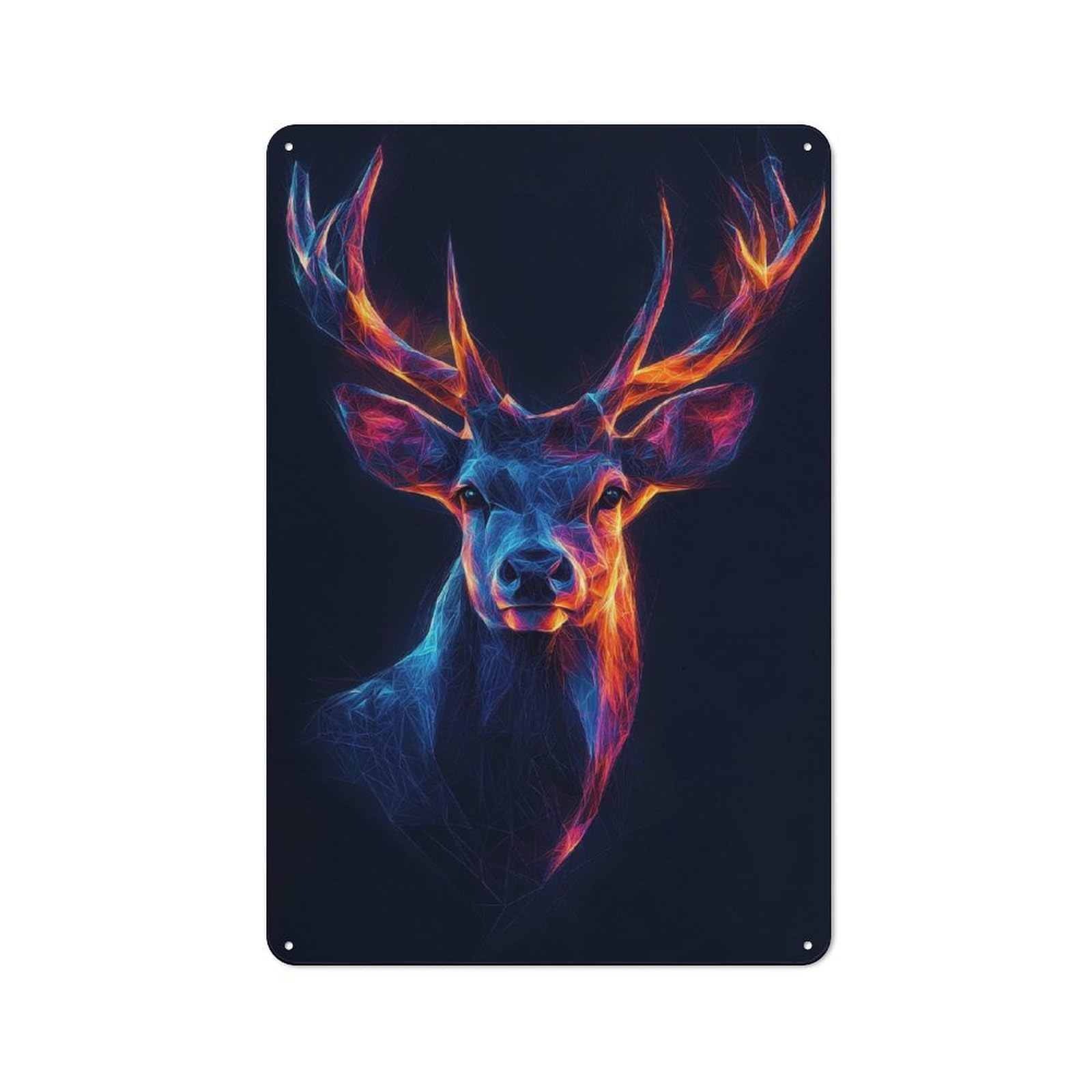 Junmoney Abstract Deer Portrait Retro Metal Plaque 30X20cm Featuring For Home Bar Wall, For Room Styling Across Home Bars And Entertaining Spaces