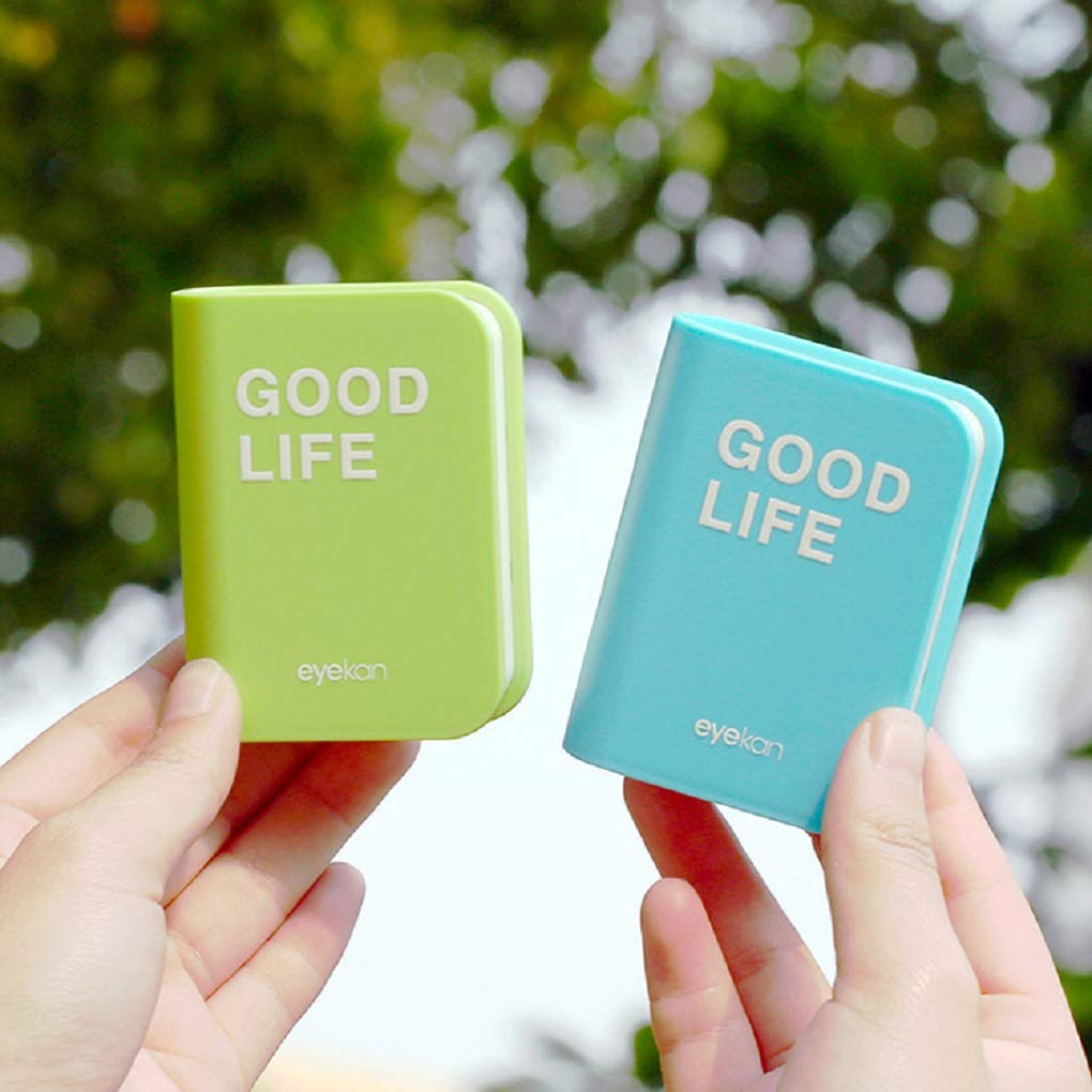 Geekmonkey Plastic Good Life Book Shape Eye Lens Containers Case For Travel, Assorted, Black