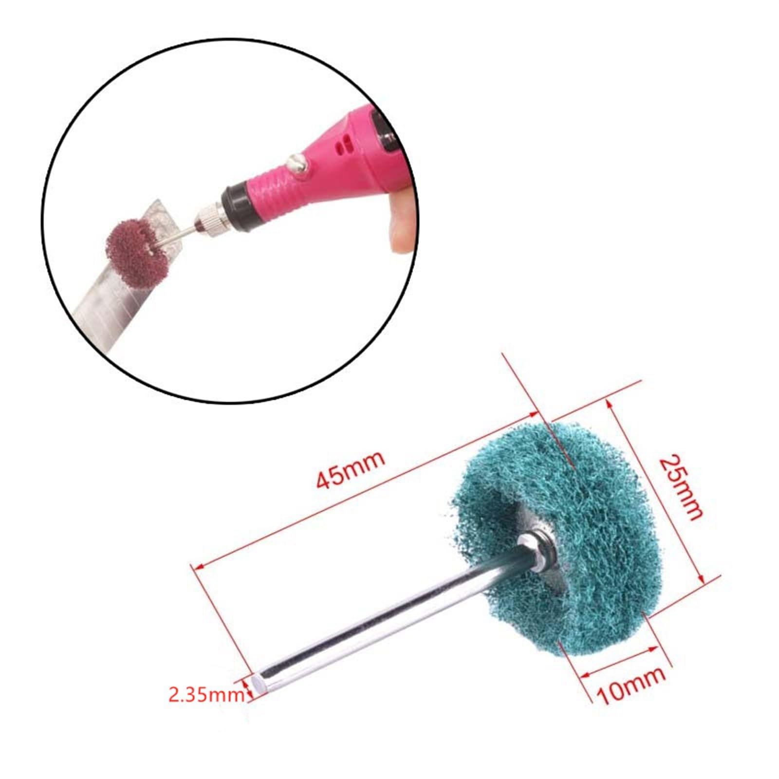 ChgImposs 5 Ruote Lamellari Abrasive 120 - Testine In Fibra Per Trapano, Rimuovere Ruggine E Sbavature