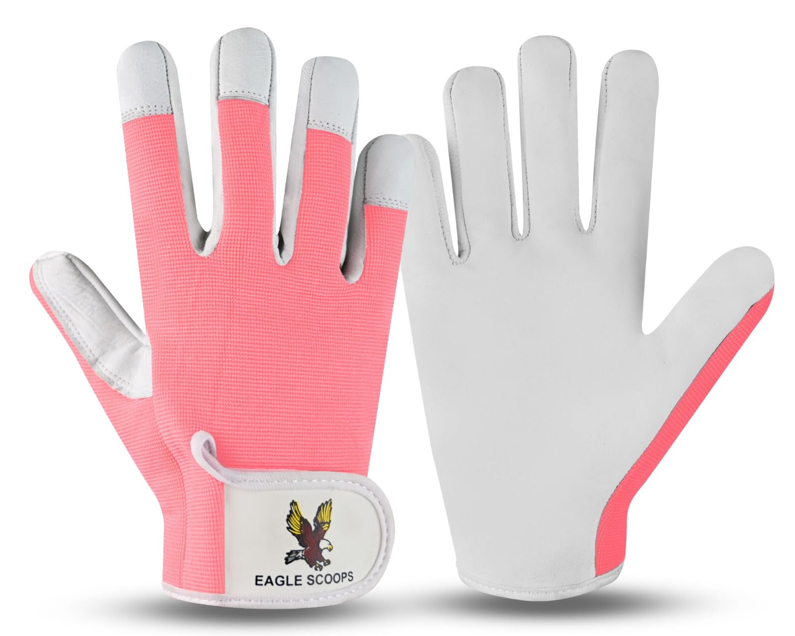EAGLE SCOOPS Leather Gardening Gloves for Men & Women – Heavy Duty Thorn Proof Rigger Gauntlet Gloves, Premium Safety Work Gloves for Rose Pruning, Weeding, Yard Work, Landscaping & Garden Protection