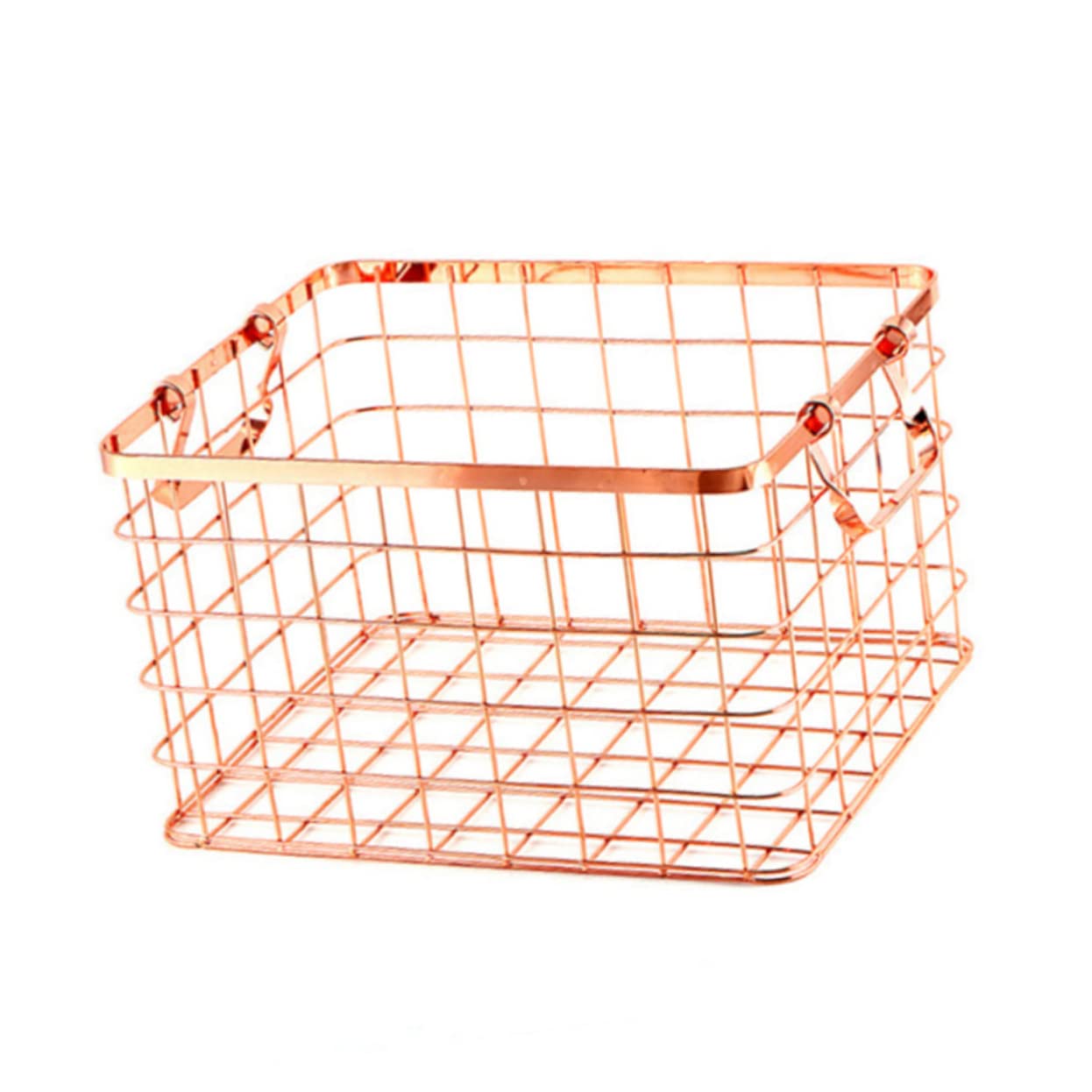 Amosfun Cesta De Almacenamiento De Hierro Diseño Nórdico Ideal Para Organizar Escritorio y Encimera (tamaño Oro)