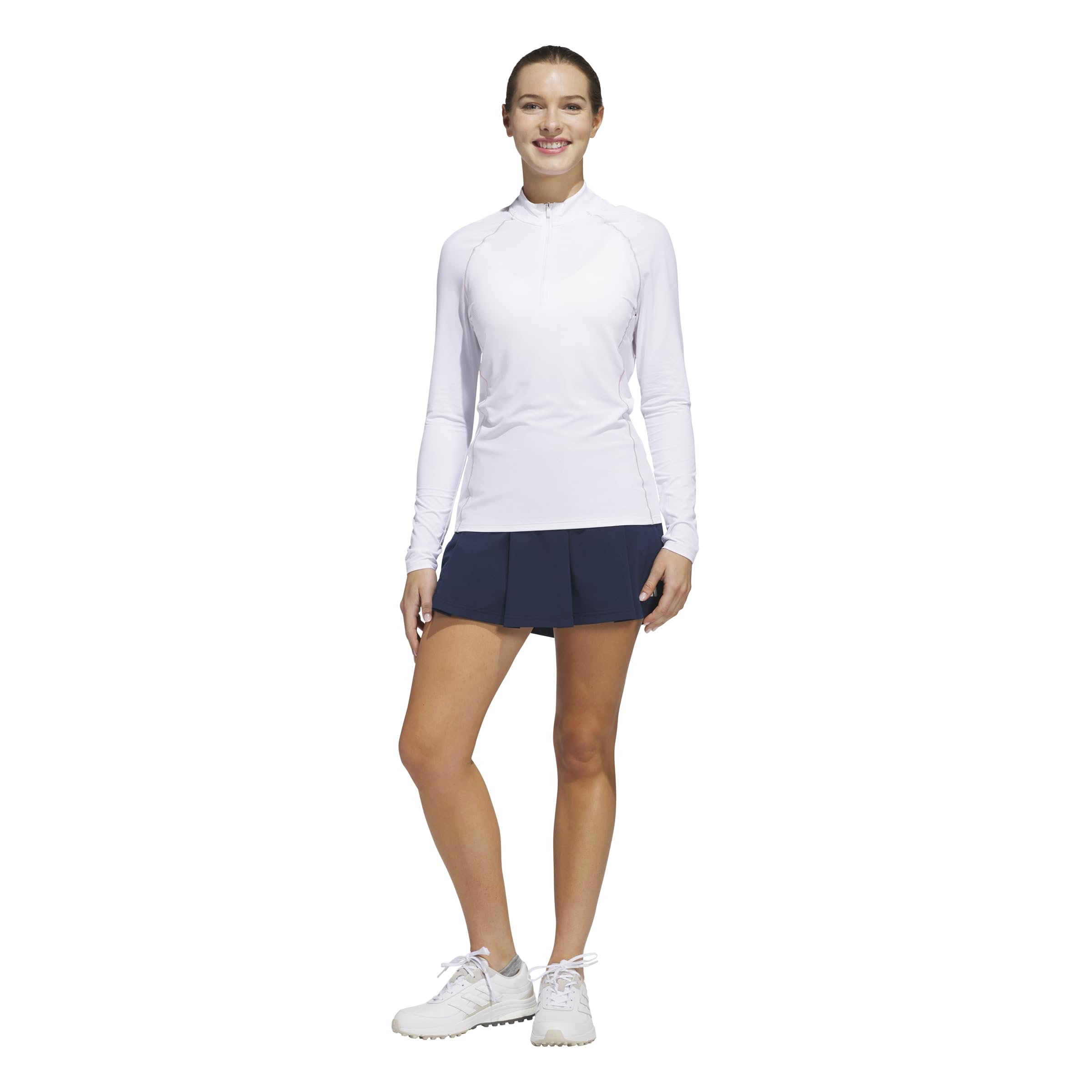 adidas Ultimate365 Solid Quarter-Zip Mock Long Sleeve Top Ultimate365 - Maglia a Maniche Lunghe con Cerniera a Quarti Donna (Pacco da 1)