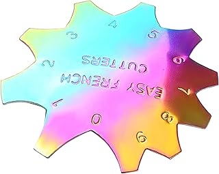 أداة لتشذيب حواف الأظافر الاكريليك بتصميم لوزي مع شفرة شكل V من الفولاذ المقاوم للصدأ، أداة قص الأظافر الفرنسية وتشكيل الأظافر الجل والاكريليك والبولي اكريليك بالأشعة فوق البنفسجية (قطعة واحدة)