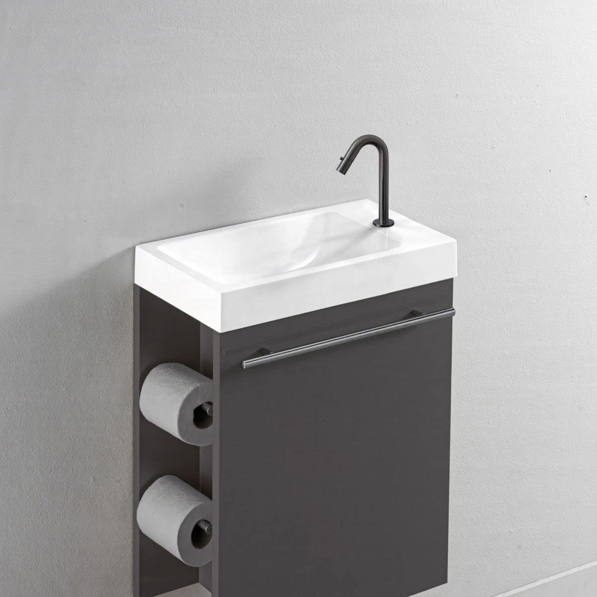 Essebagno Indus robinet lave-mains eau froide gris gun métal