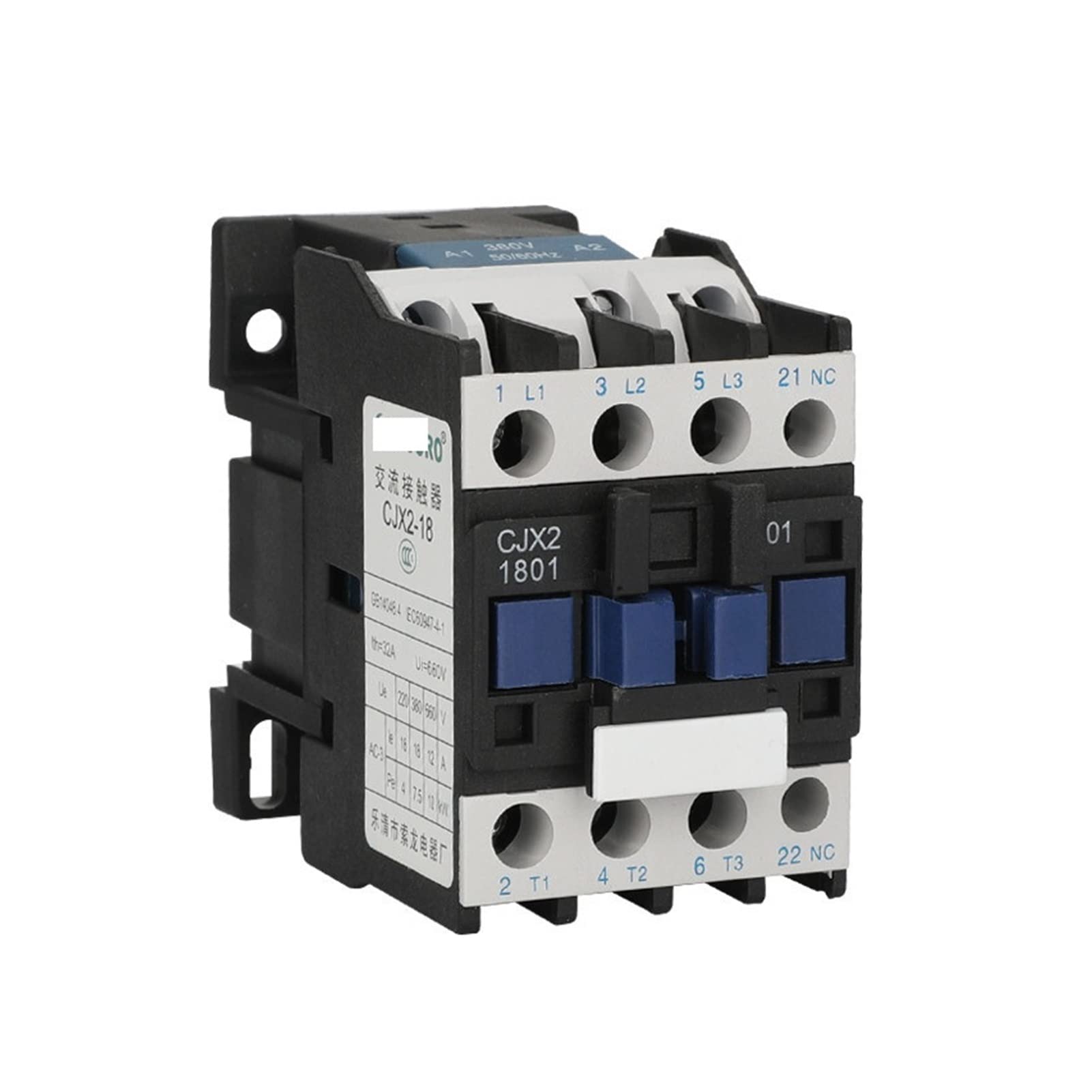Contacteur 18A triphasé CJX2-1801 avec isolation AC 48V stable
