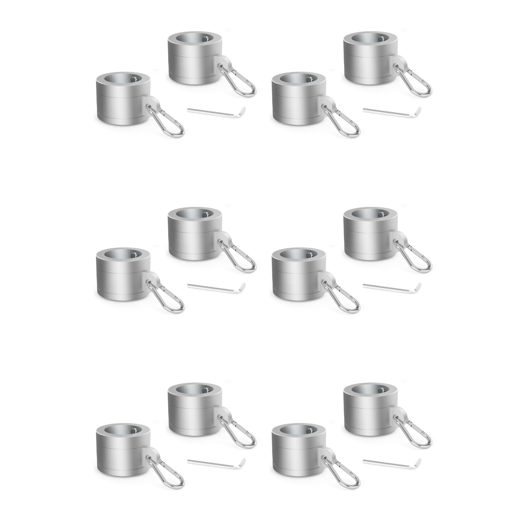Ctrlzs 6 Pair Aluminum Alloy Flag Pole Rings 1In, 360 Degree Rotating Flag Mounting Rings For 0.75-1.02 Inch Diameter Flagpole