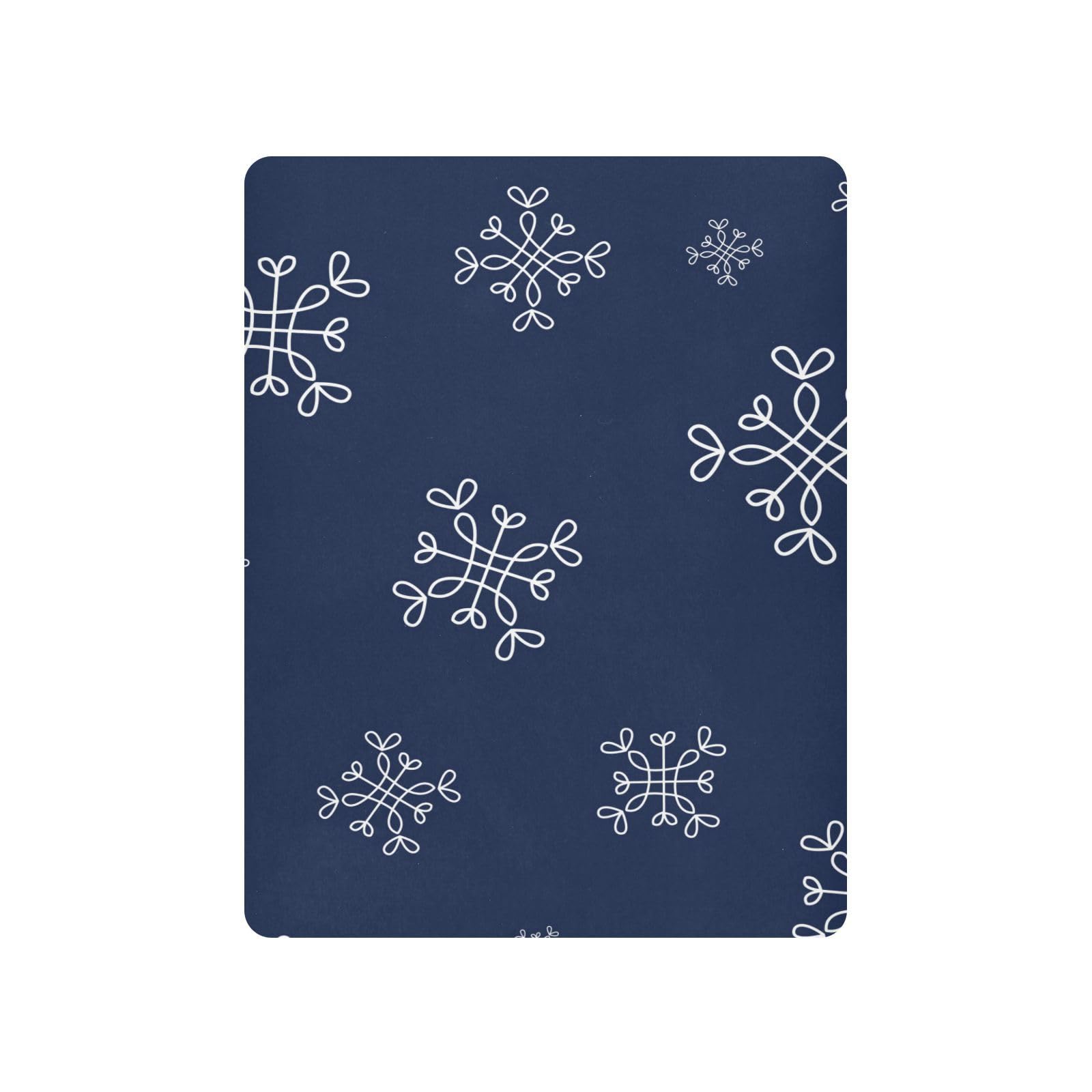 Moudou Blue Snowflake Playard Sheet for Boy Girls, Soft Breathable Fitted Toddler Sheet for Standard Playard Bed Mattress, 39 x 27 x 5 Inch