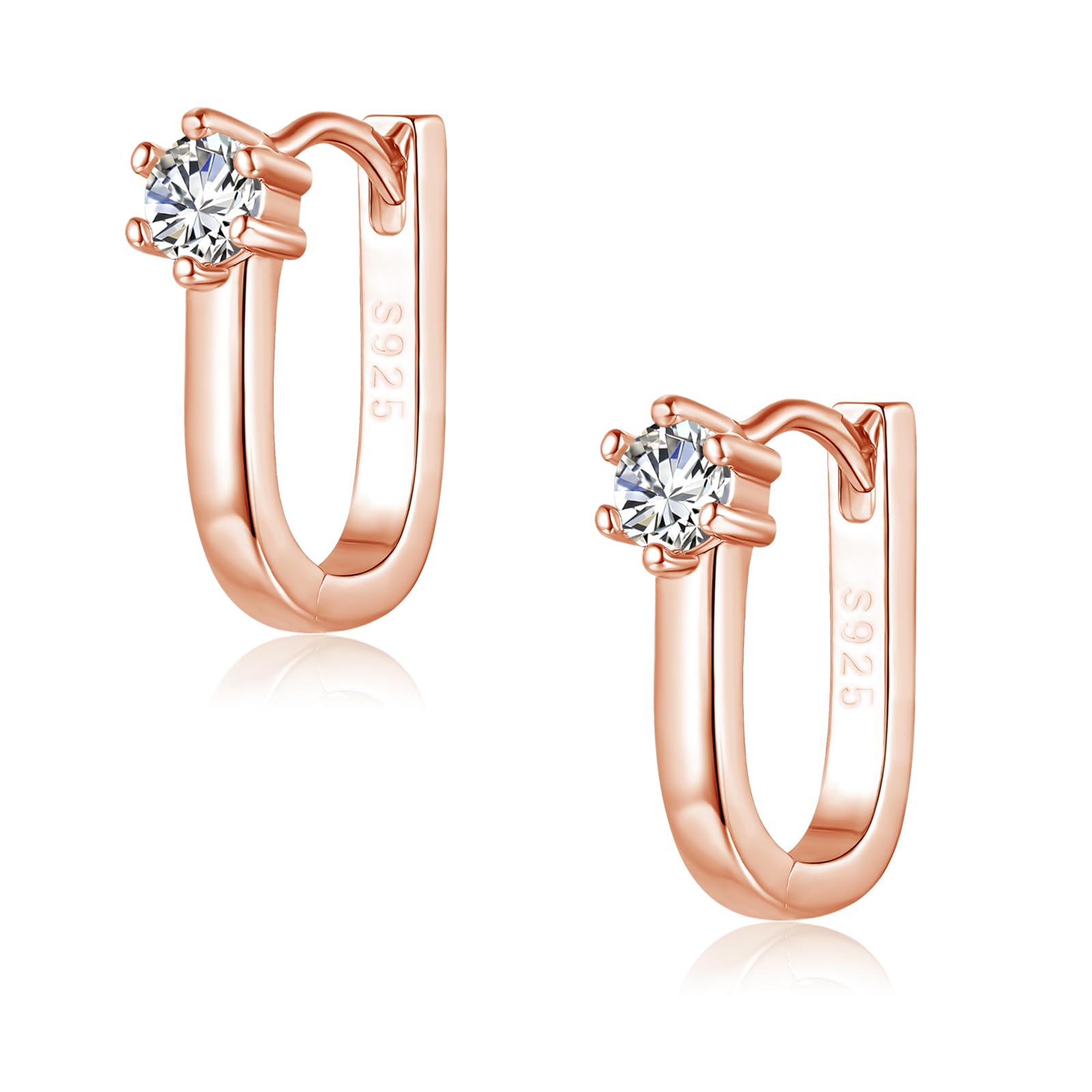 Cangall 925 Sterling Silber Creolen mit Cubic Zirkonia - Hyp