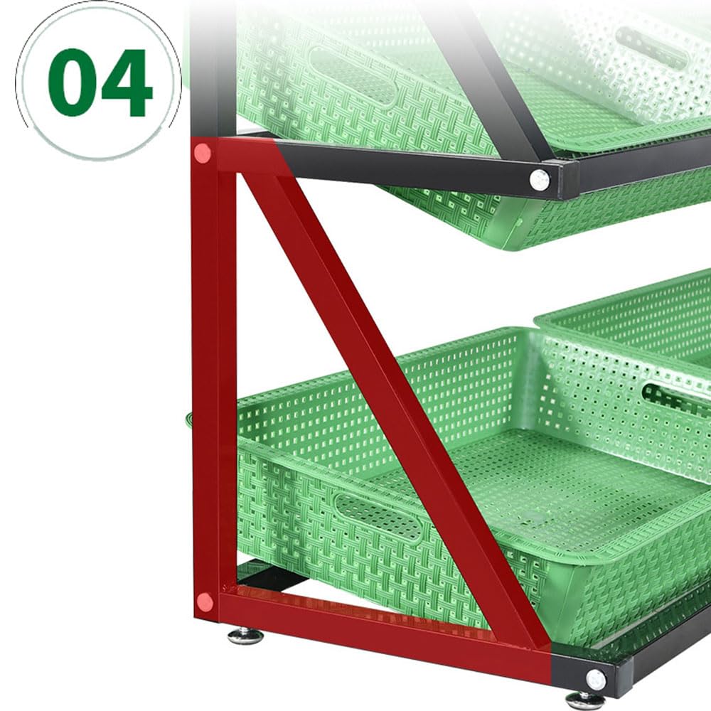 Scaffale a 5 ripiani per supermercato frutta e verdura, resistente, per cucina e dispensa, per negozi di alimentari, ristoranti e uso domestico