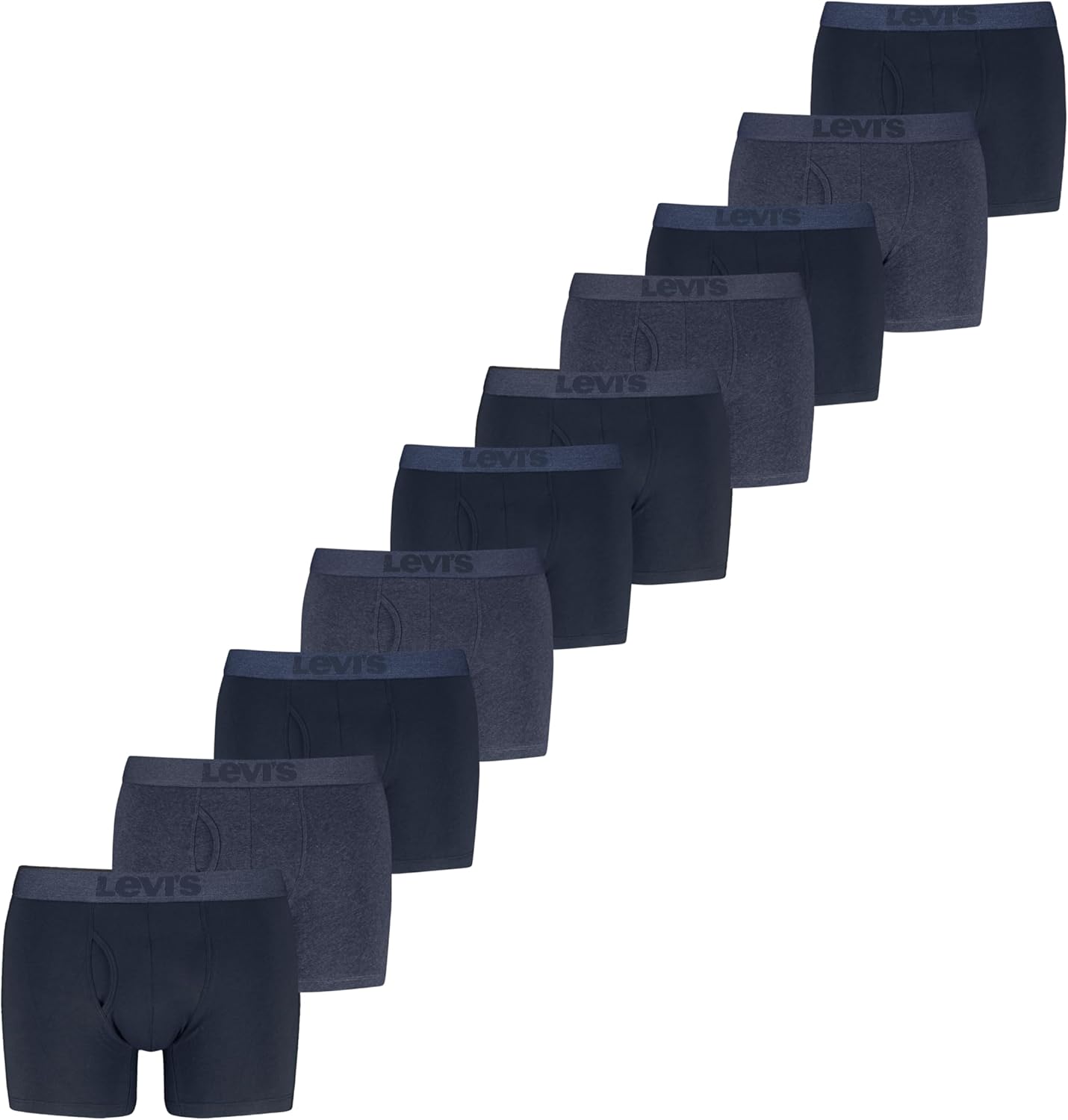 Levi's Men's 10-pack Boxer Brief With Melange Waistband, Soft Cotton, Tag-free, Breathable Comfort