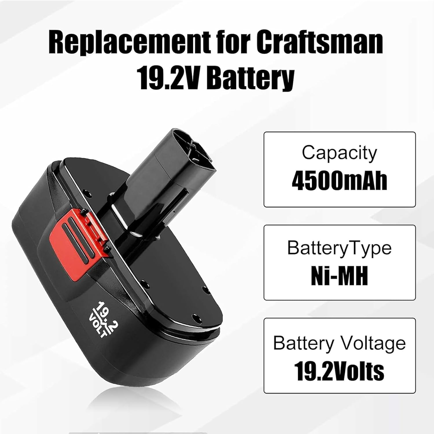 2Pack 4.5Ah High Capacity C3 Replacement for Craftsman 19.2 Volt Battery Compatible with 19.2v DieHard 130279005 130279003 130279017 315.113753 315.115410 1323517 11375 11376 Cordless Power Tools