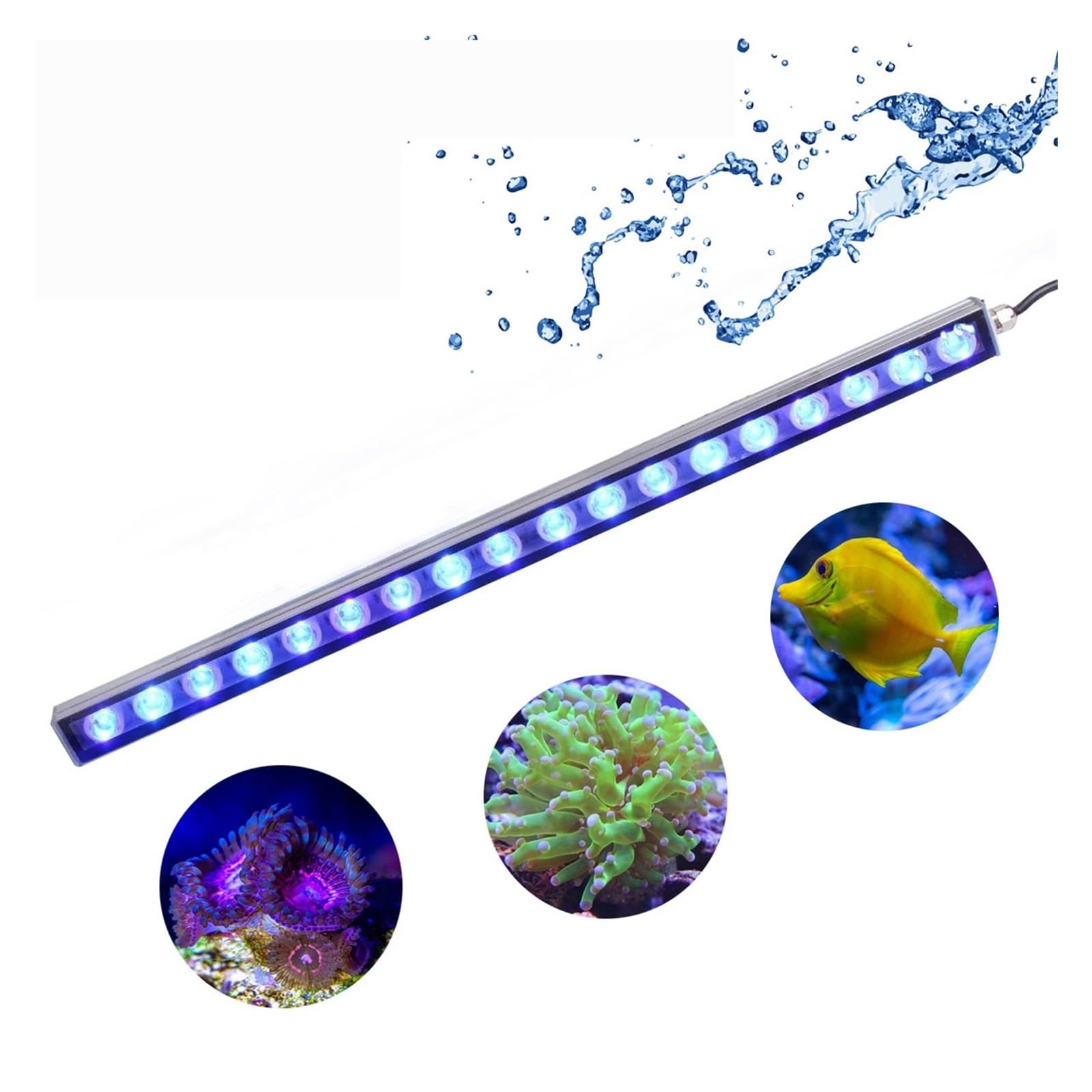 iluminación para acuarios Luz Led for acuario de 54W/81W/108W con solo 470nm, tira de luz de espectro azul, hermosa lámpara for pecera de arrecife de Coral para acuario plantado(54w_A)