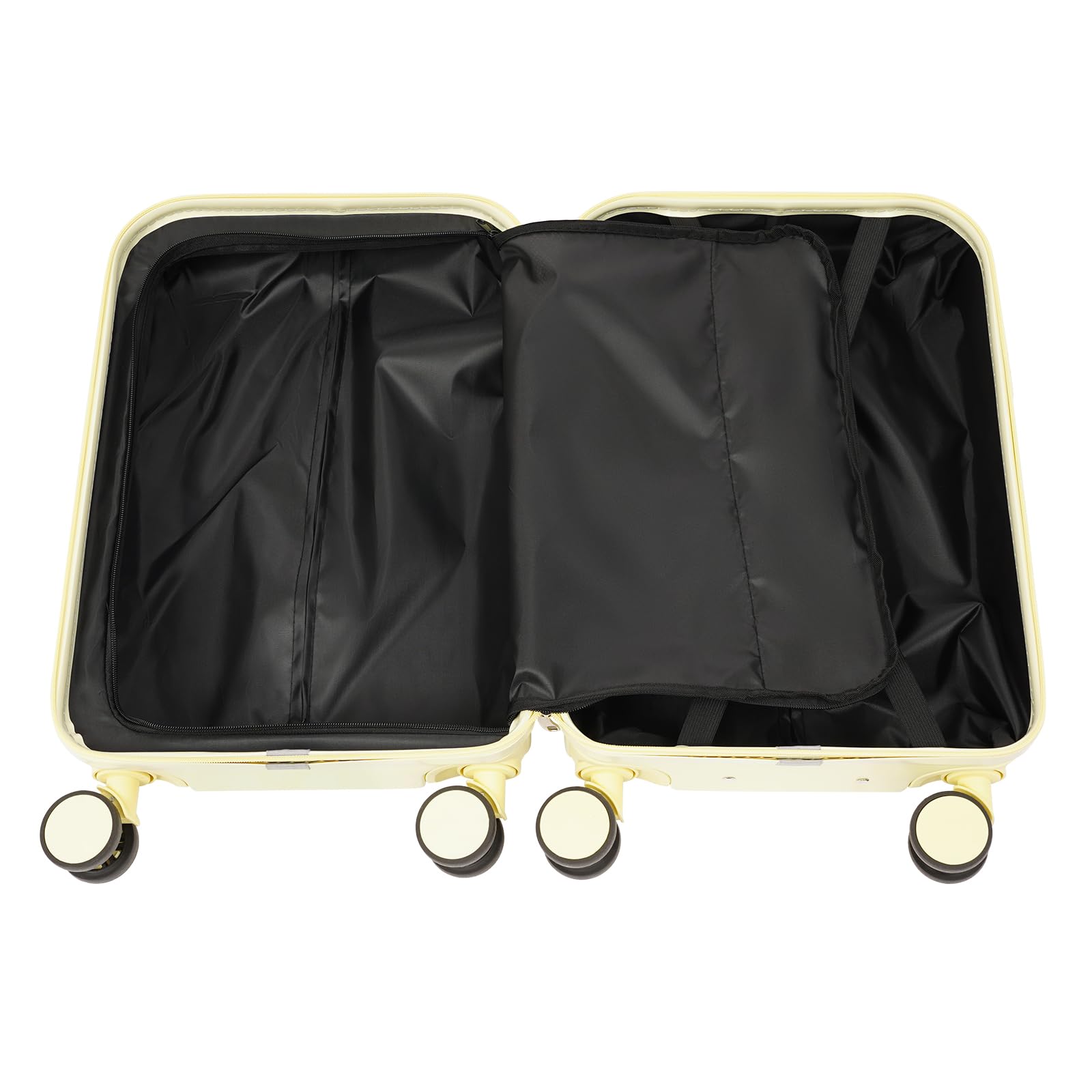 Bagaglio a mano con supporto per telefono e caricabatterie, valigia da viaggio universale con ruote bagaglio grande a scacchi per turismo, viaggi d'affari, vacanze, Giallo chiaro, 50,80 cm