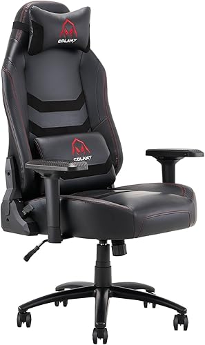 Silla de videojuegos grande y alta de 400 libras, silla de computadora estilo carreras, silla de oficina ejecutiva ergonómica de cuero, silla de PC