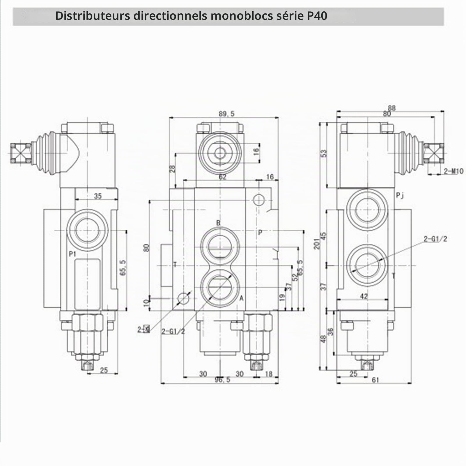 Vanne hydraulique série G P40, vannes de commande directionnelles pour fendeuses de bûches 3625PSI, vannes à 1 bobine 3 positions pour réservoirs de chargeurs de tracteurs, contrôle de vitesse Niktule