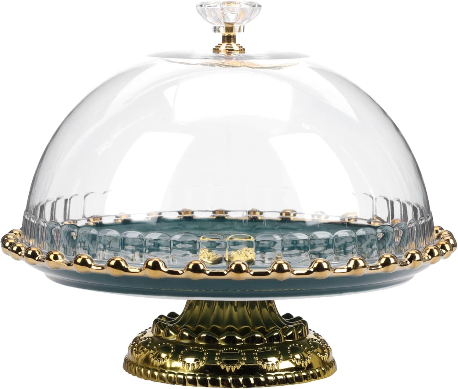 Alzata Girevole Per Torte HEFTMAN Con Coperchio A Cupola In Acrilico, Base In Legno Di Acacia 25,4 Cm, Antiscivolo, Per Dolci, Formaggi E Buffet - 2