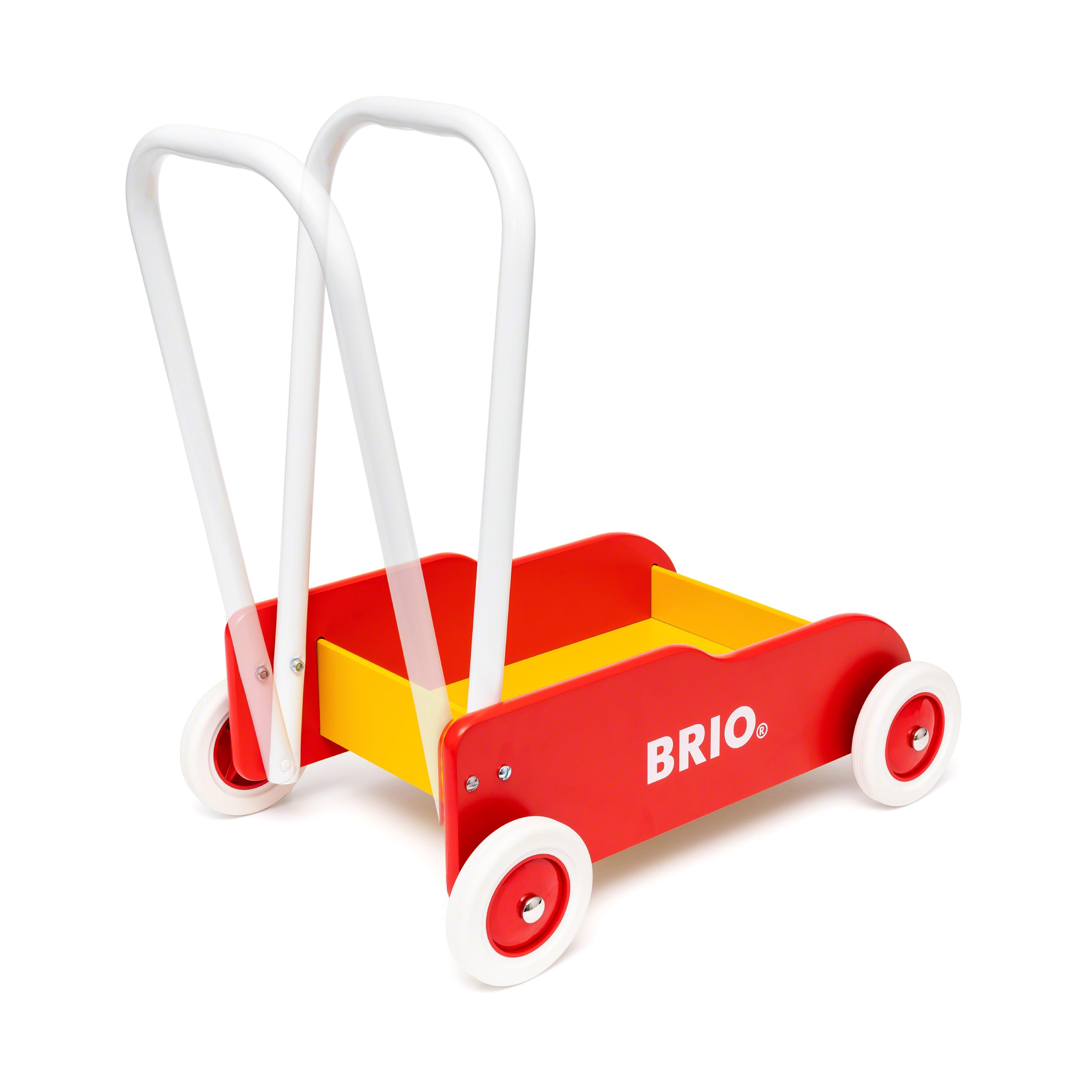 BRIO 31350 Lauflernwagen Rot-Gelb - Klassiker für Kinder ab 9 Monaten - Verstellbarer Handgriff zum Anpassen an die Größe des Kindes und justierbare Bremse zum Einstellen der Rollgeschwindigkeit