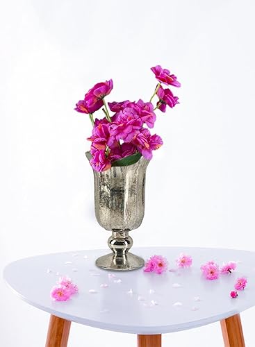 Miniatura 4 de Serene Spaces Living Florero de platino antiguo, urna de vidrio de mercurio para centros de mesa, bodas y decoración de eventos, florero floral de