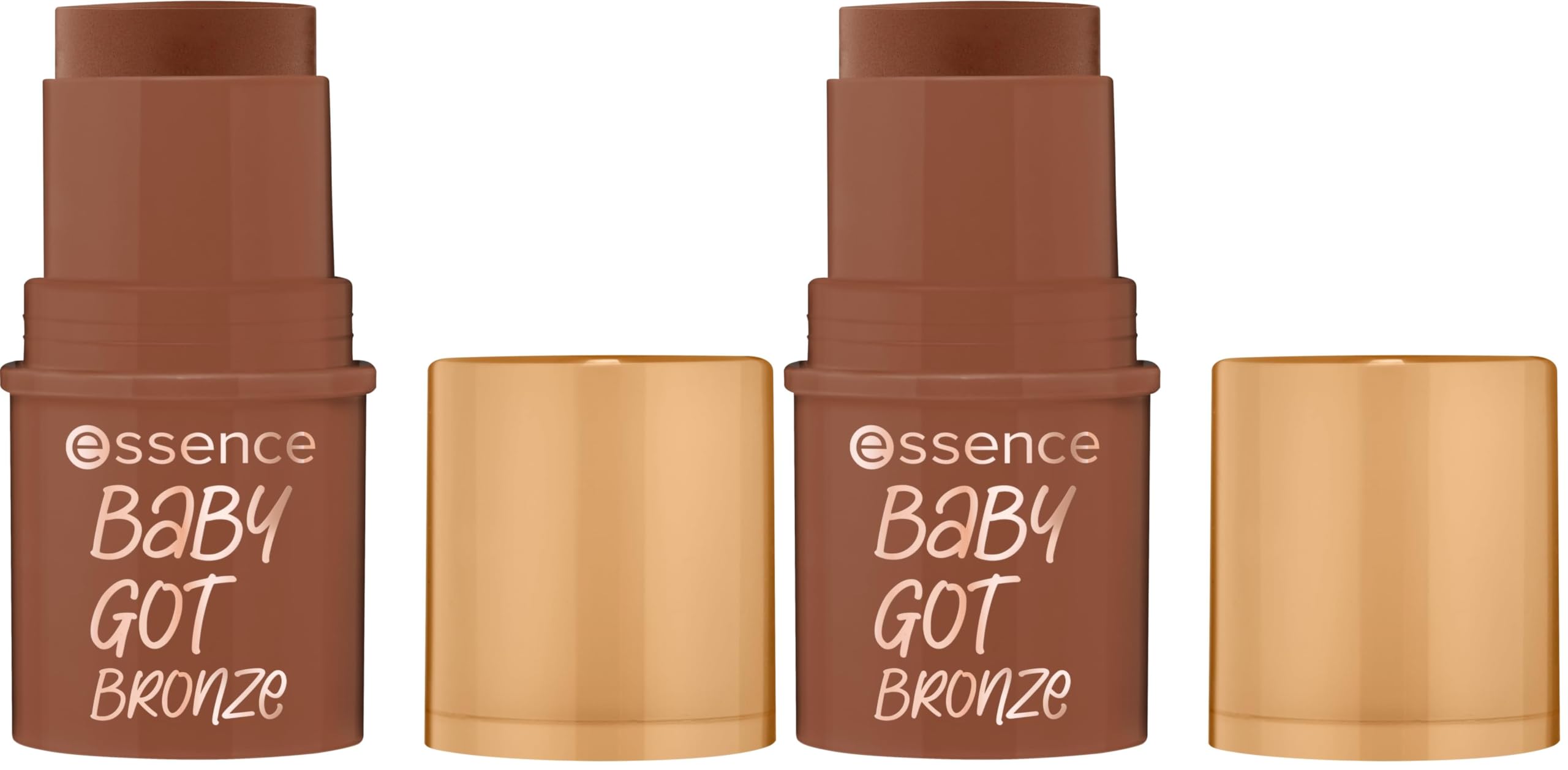 essence baby got bronze bronzing stick, Konturstift, Nr. 40, Braun, natürlich, strahlend frisch, vegan, ohne Konservierungsstoffe, ohne Parabene, ohne Mikroplastikpartikel, 2er Pack (5.5g)