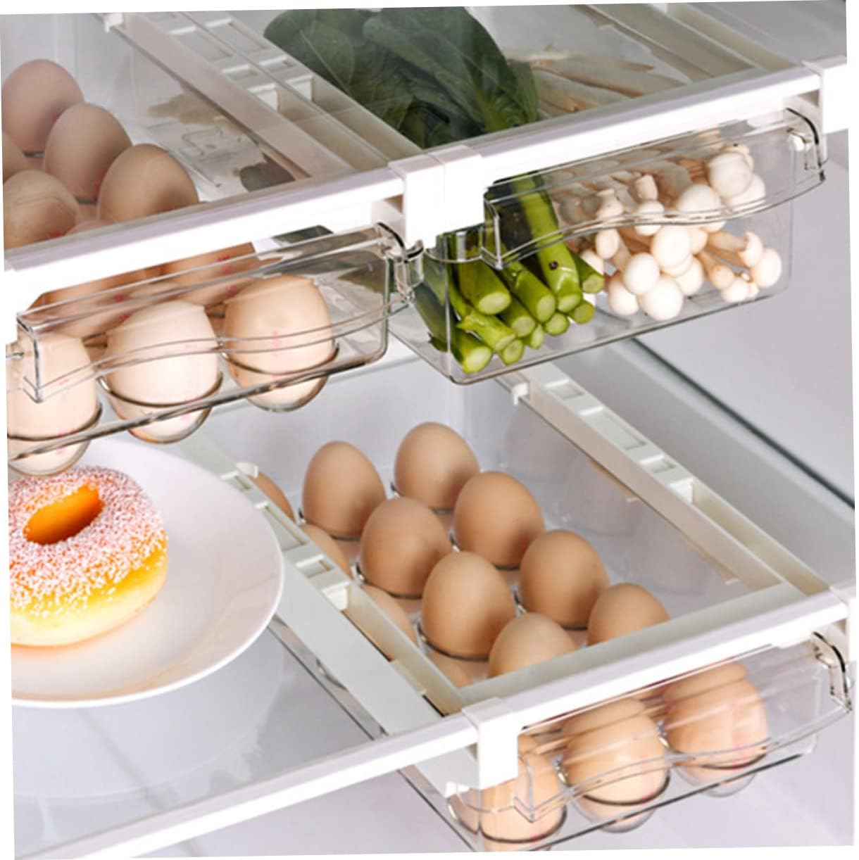 Refrigerator Storage Holder with Rack Drawer Type Organizer for Kitchen for Fridge Organization
