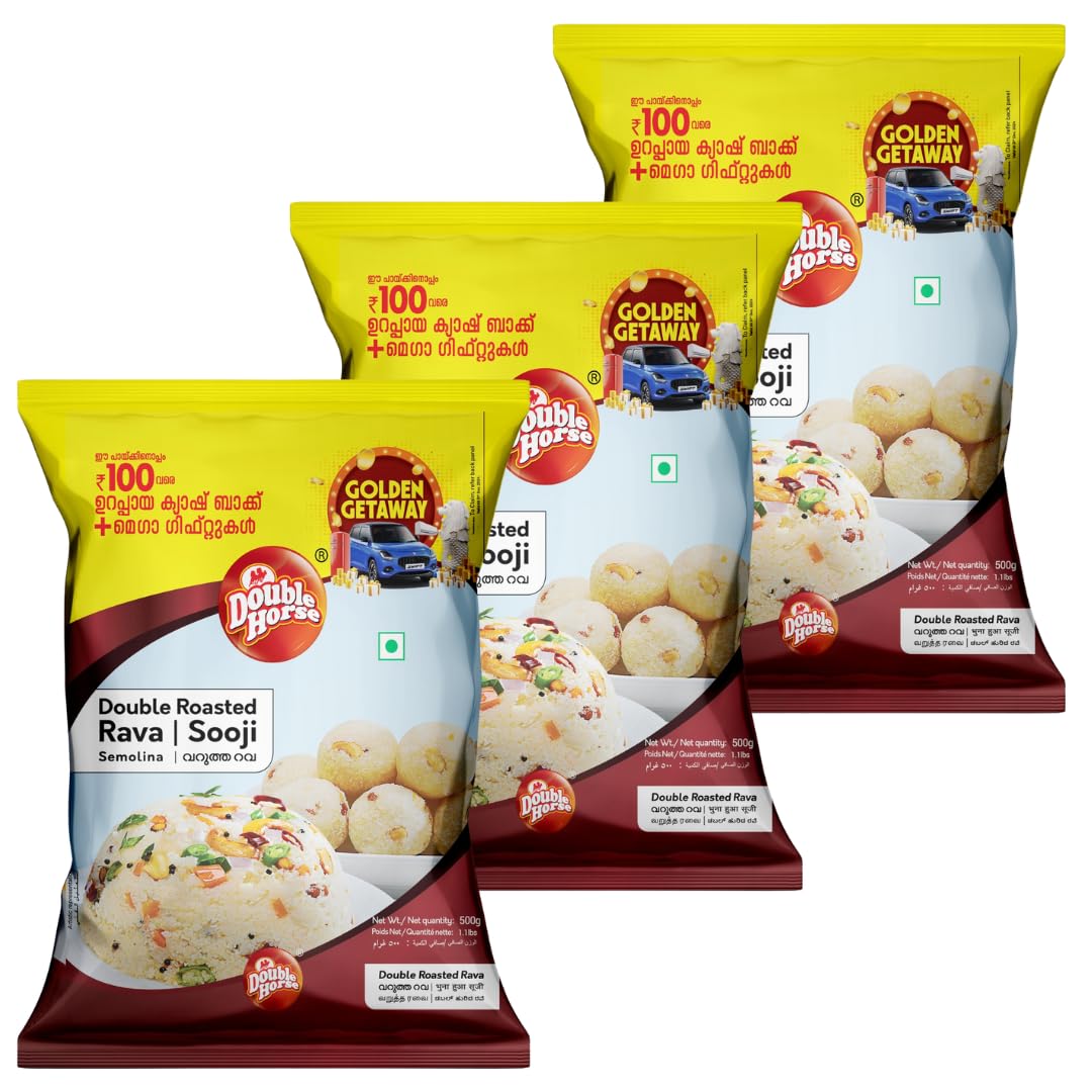See full amazon price history chart for Double Horse Double Roasted Rava 500g Pack of 3 | Sooji Uppma Rava |Wheat Sooji |Suji Rava |Semolina| Non Sticky Rava Double Horse Double Roasted Rava 500g Pack of 3 | Sooji Uppma Rava |Wheat Sooji |Suji Rava |Semolina| Non Sticky Rava (B0C5JFRY9G) Amazon Price History, Amazon Price Tracker