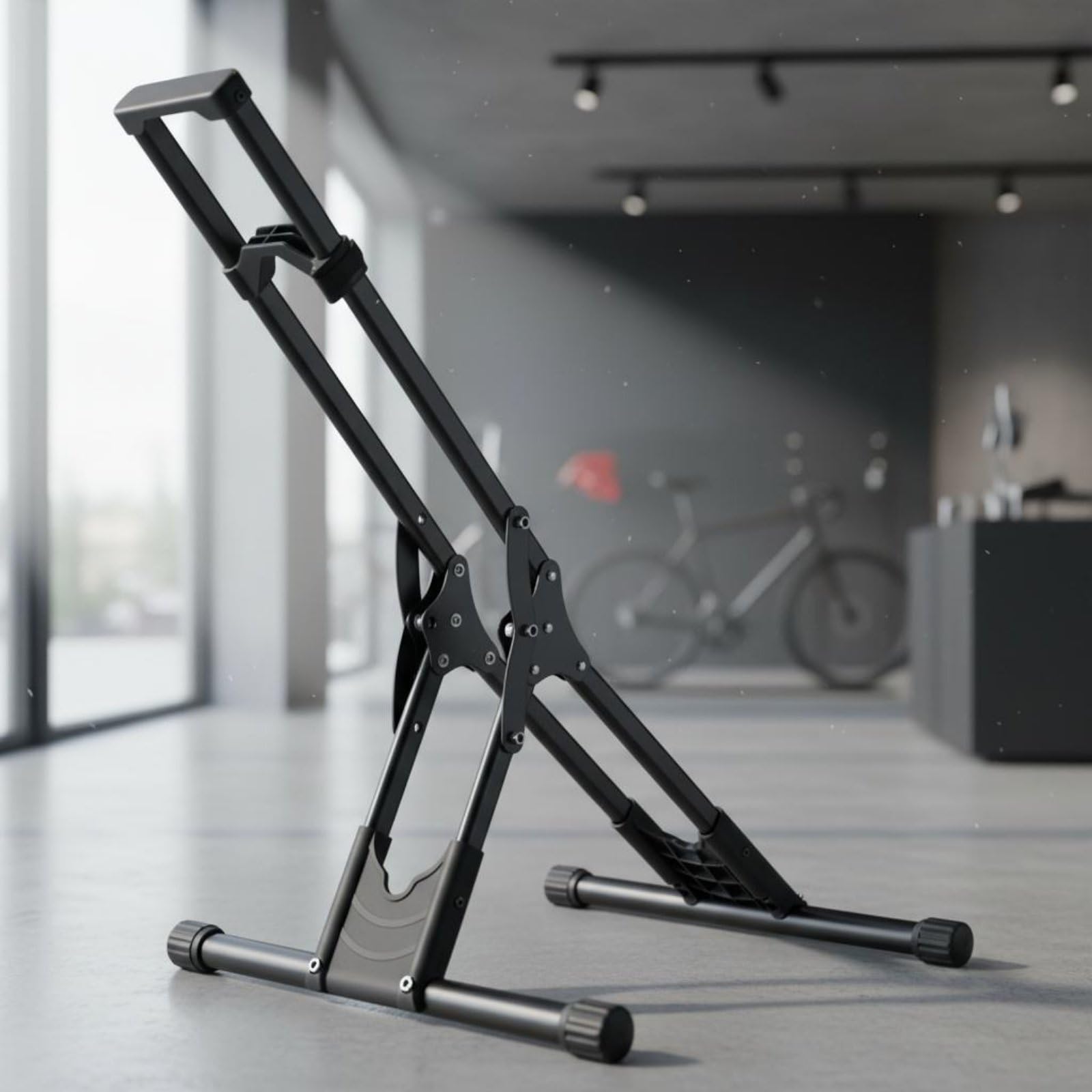 Cavalletto Bicicletta Portabici Esposizione Riparazione Stoccaggio Struttura Pieghevole in Acciaio al Carbonio con Base Ampia E Appoggio Sicuro Adatto a Garage Casa Negozio Viaggio