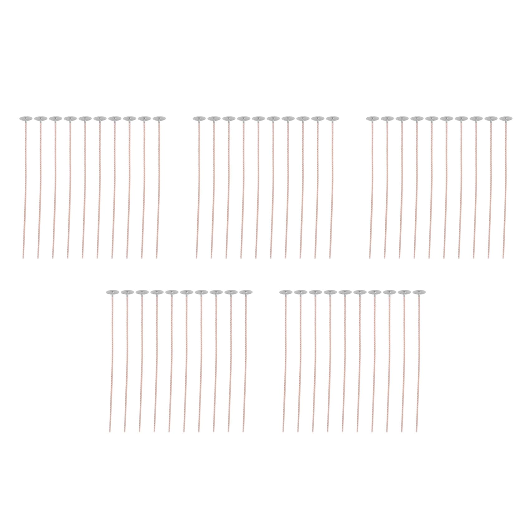 Hndhbfgrt 500Pcs ECO Wicks for Soy Candles, 8 Inch Pre-Waxed Candle Wick for Candle Making,Thick Candle Wick with Base