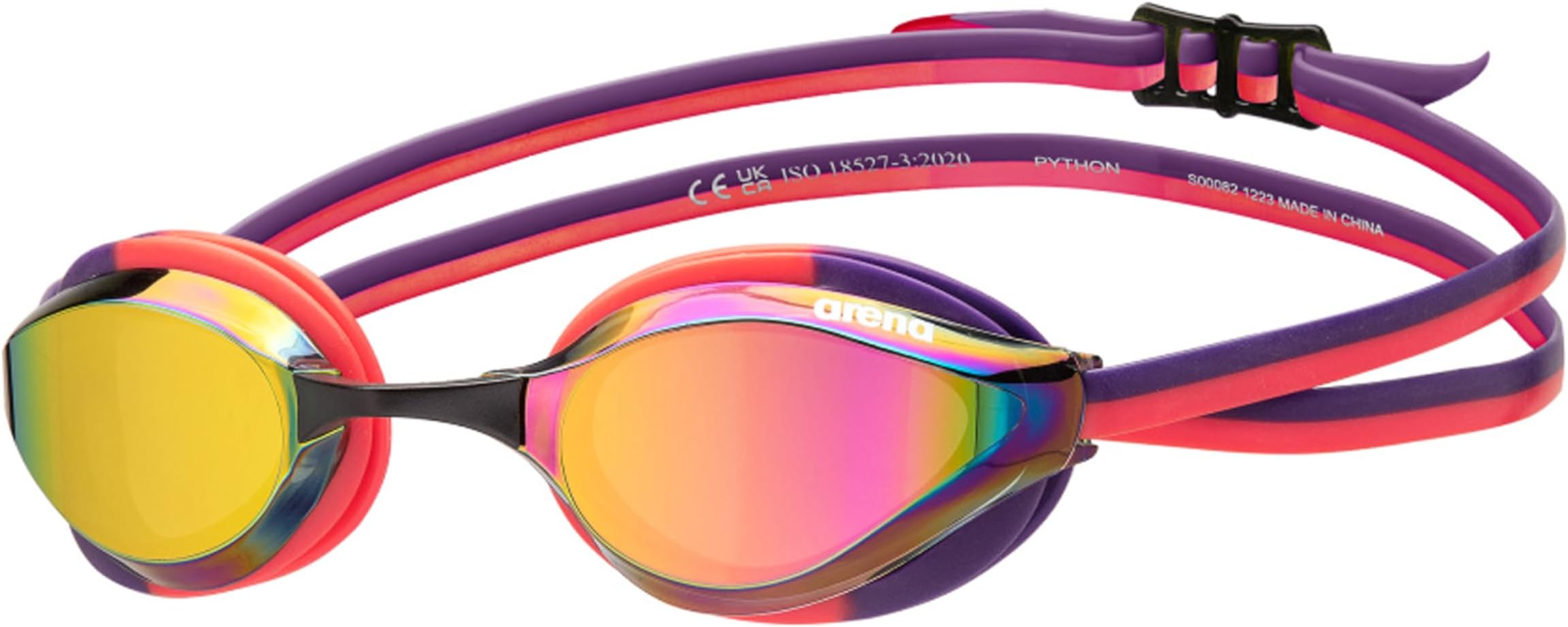 Unisex Python Racing Swim Goggles for Men and Women Anti-Fog No Leak Max Comfort Dual Strap, Mirror/Non-Mirror Lens