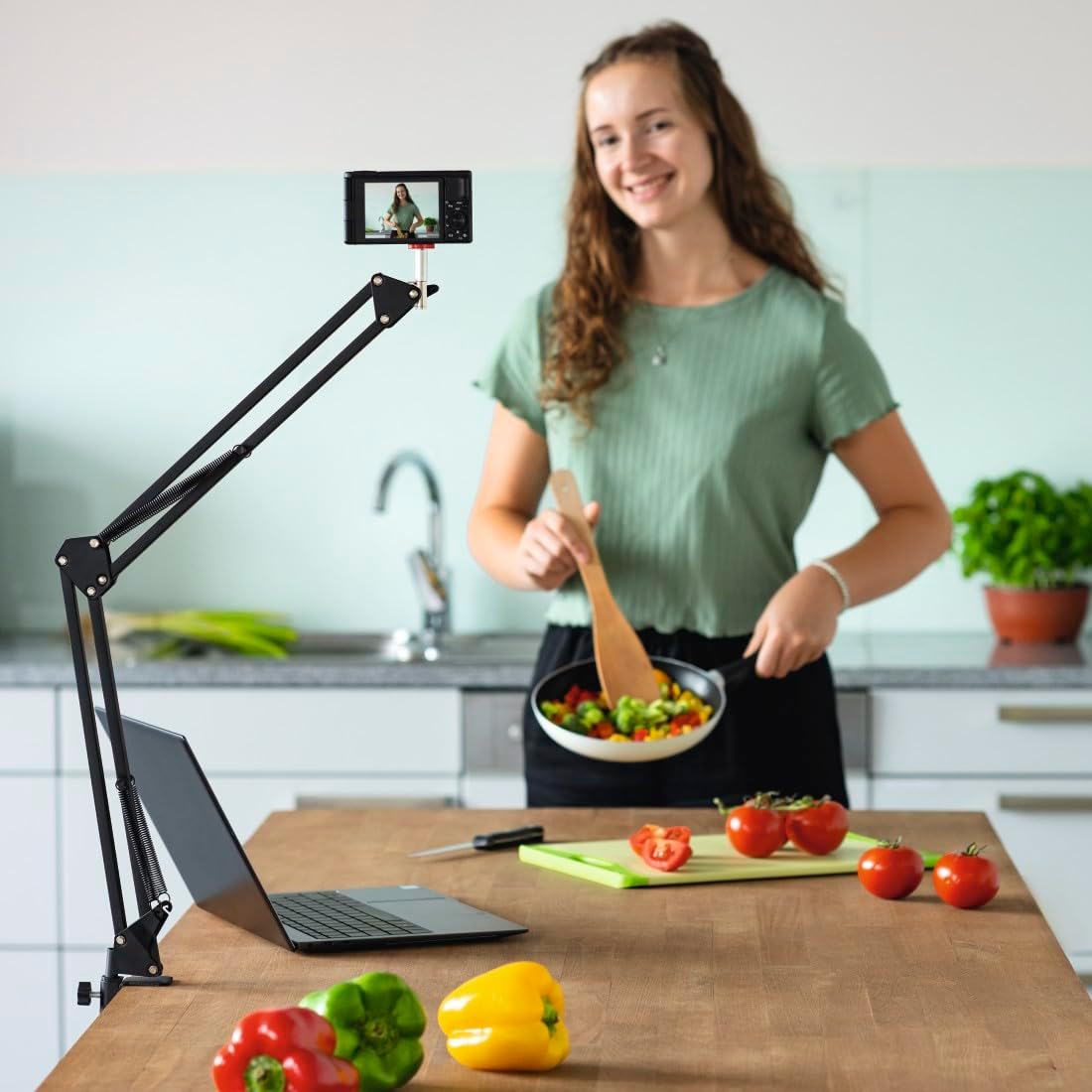 Hama Desk Holder for Photo, Video (Tripod, 1/4 Thread, for Smartphone, Tablet, Camera, Video Adjustable) Black