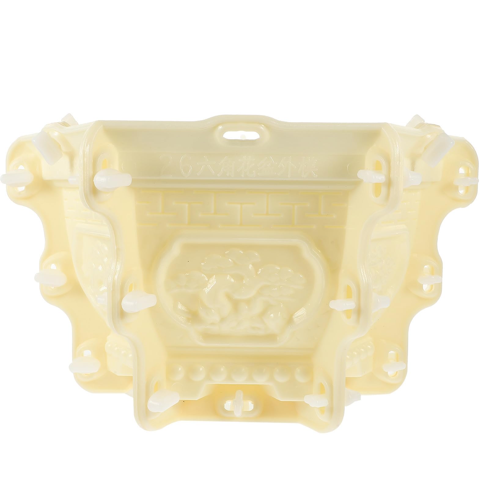 Molde de Fundición para Maceta de Flores DIY para Niños, Plástico Beige | Fácil de Desmoldar y Limpiar, para Manualidades y Actividades Diy, Modelo Hexagonal