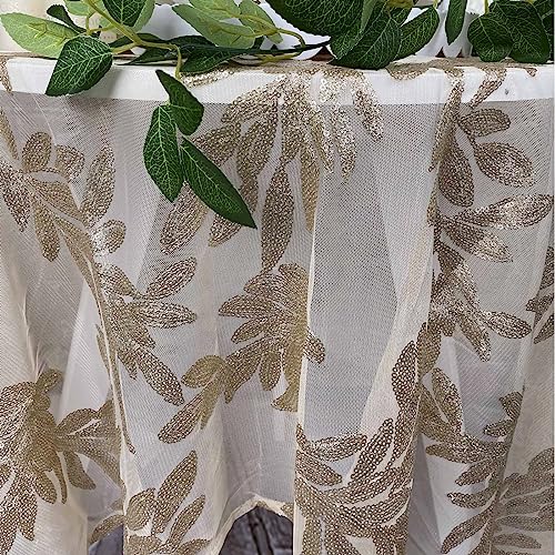 Btf Home Sequin Table Overlay,Champagne 50X80 Inch Embroidered Tablecloth,Rectangle Sparkle Sequin Table Cloth For Wedding,Party,Baby Shower thumb #7